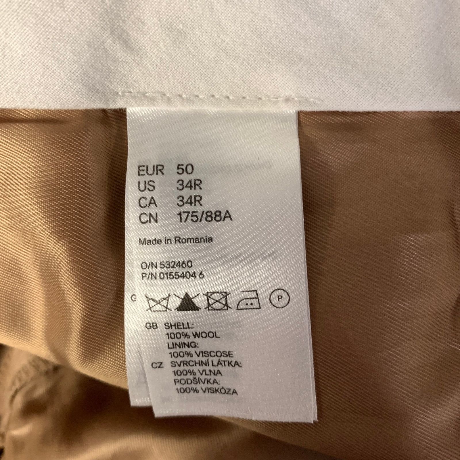 H&M H & M MARGIELA Size 40 Camel Wool Notch Lapel Suit Size 40R - 10 Thumbnail