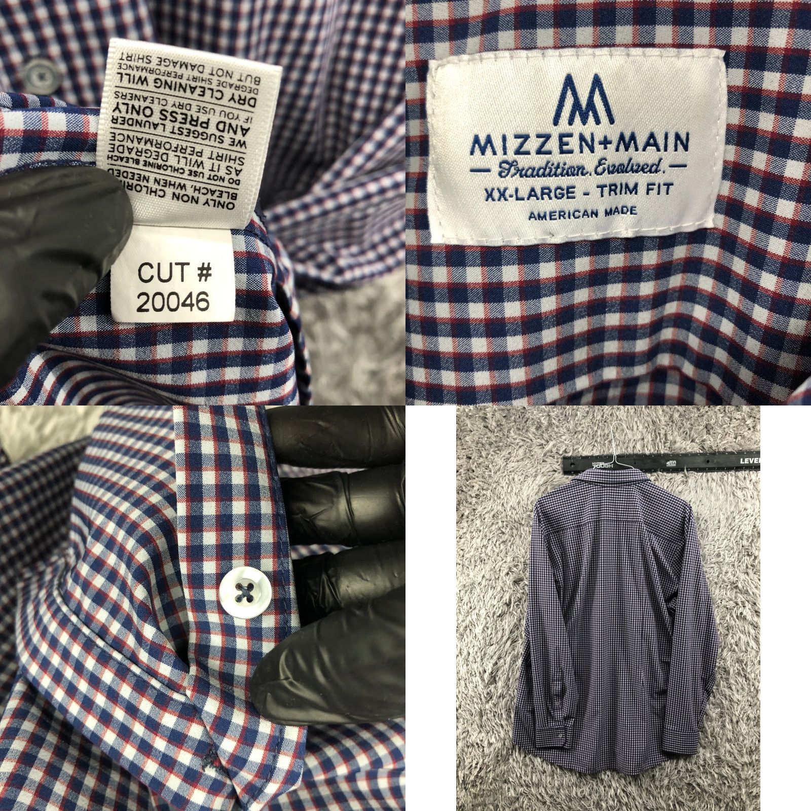 Mizzen+Main Mizzen+Main Gingham Check Shirt 2XL Mens Long Sleeve Spread Collar Classic Pattern Multicolor Button-Up Mens Size US XXL / EU 58 / 5 - 8 Thumbnail