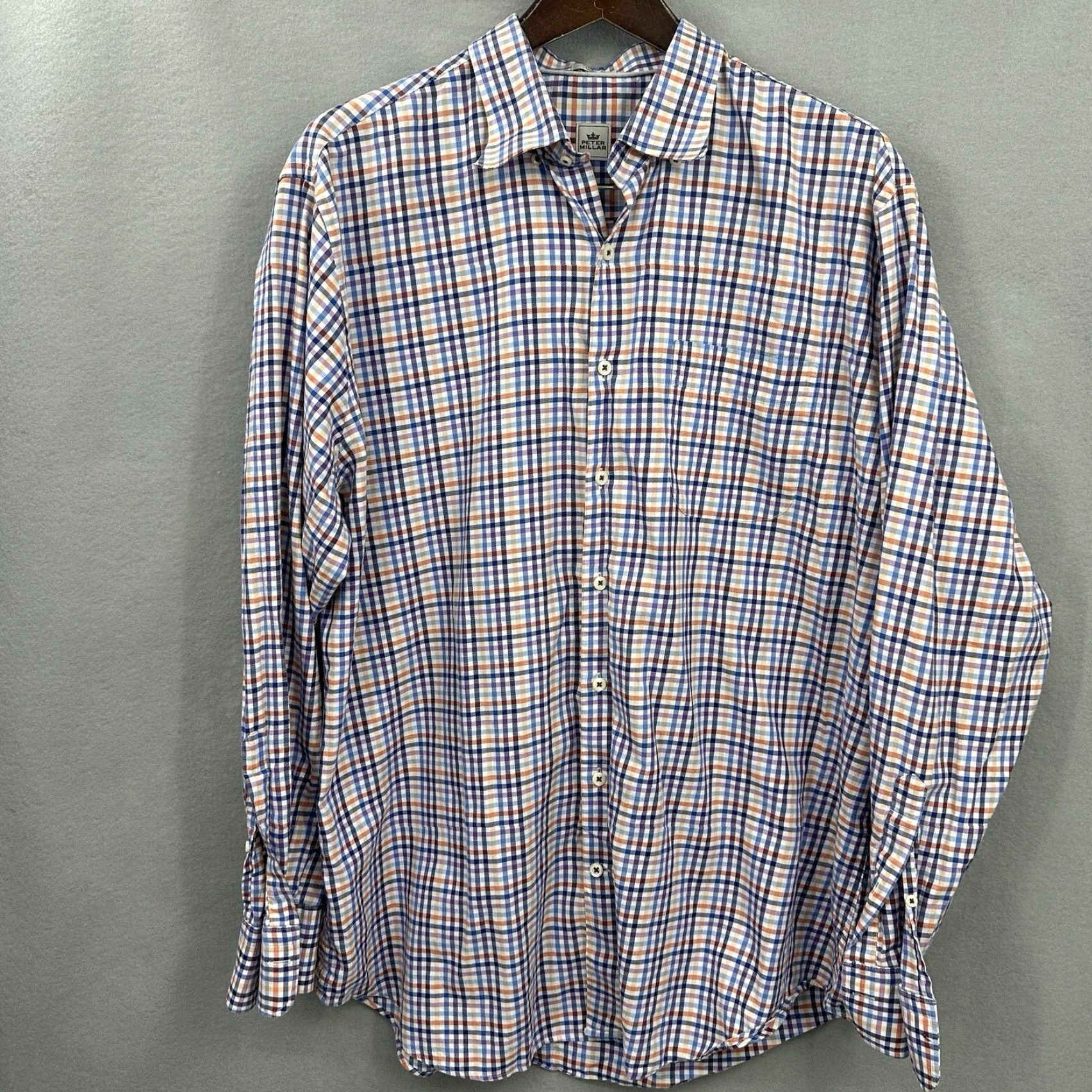 Peter Millar Peter Millar Shirt Mens XL Plaid Long Sleeved Button Front Blue Preppy Dad Golf Size US XL / EU 56 / 4 - 2 Thumbnail