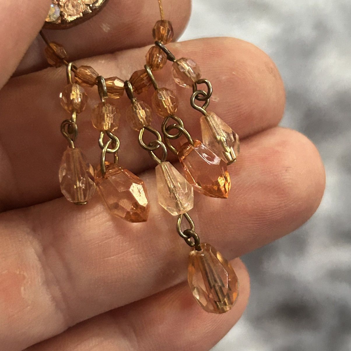 Handmade Handcrafted copper plated glass stone chandelier necklace Size ONE SIZE - 6 Thumbnail