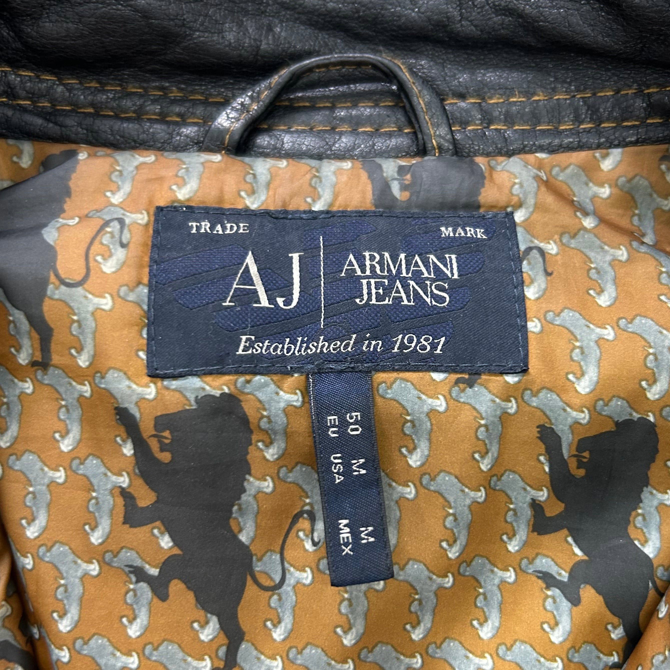 Armani Armani Jeans Brown Leather Nylon Jacket Size L / US 10 / IT 46 - 7 Thumbnail