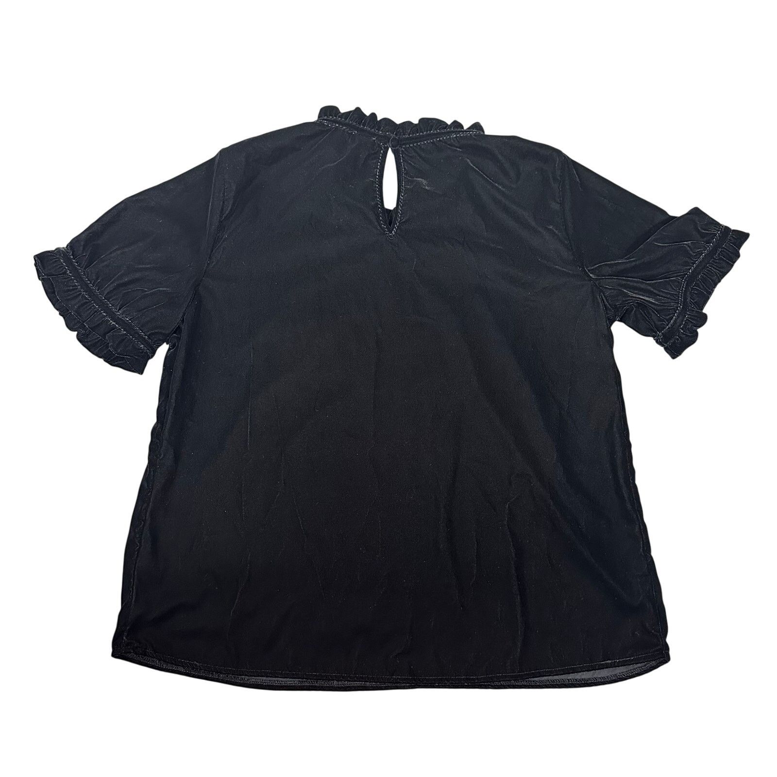 Gap Gap Women's Black Velvet Ruffle Sleeve Top Size M Size M / US 6-8 / IT 42-44 - 2 Thumbnail
