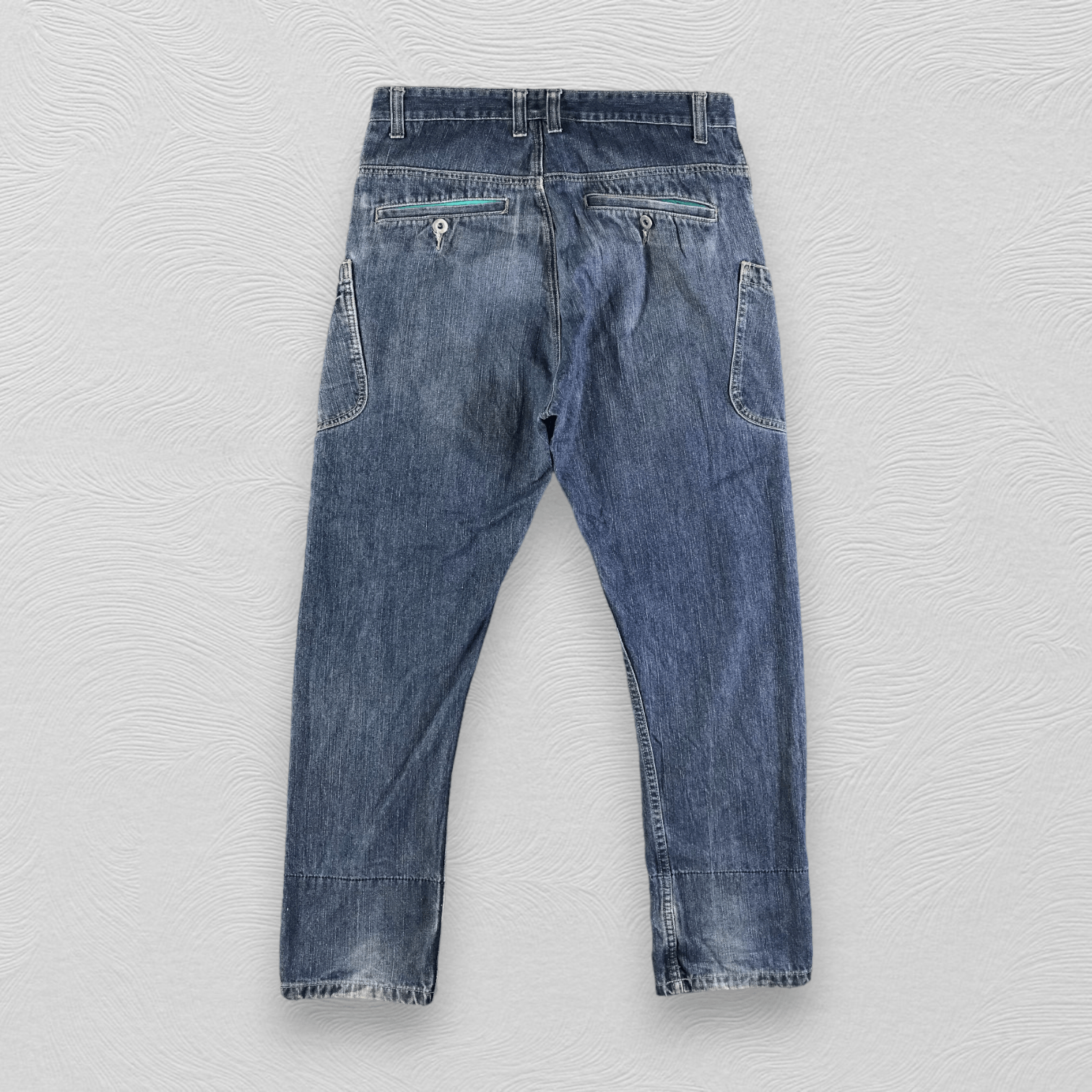 Japanese Brand Jungle Storm Cargo Jeans Faded Blue KJ2915 Size US 32 / EU 48 - 2 Thumbnail