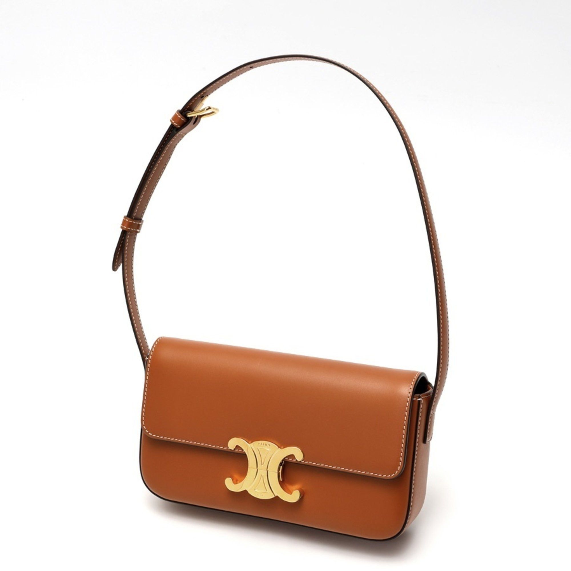 Celine Shoulder Bag Claude 194143Bfn.04Lu Calf Leather Tan (Brown) K-158281, Women's