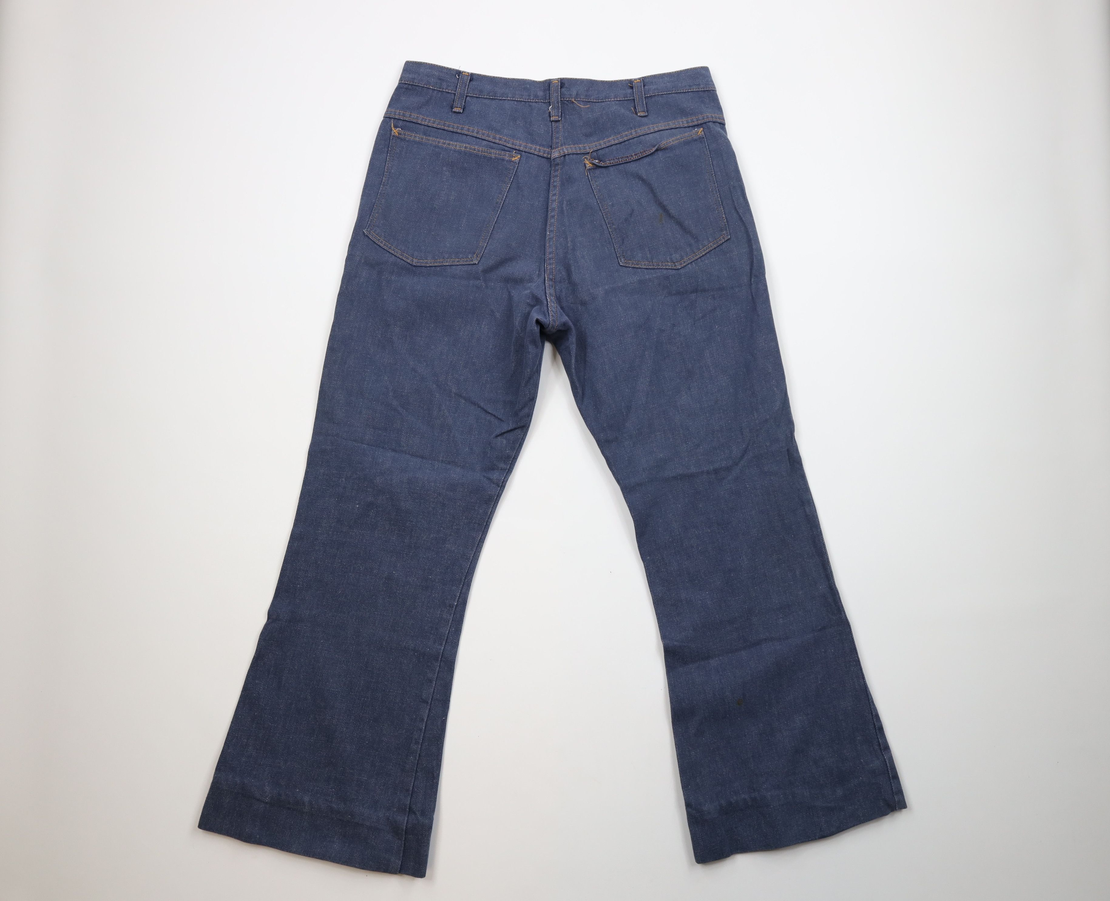Vintage Vintage 70s Streetwear Wide Leg Bell Bottoms Jeans Blue USA Size 34 - 8 Thumbnail