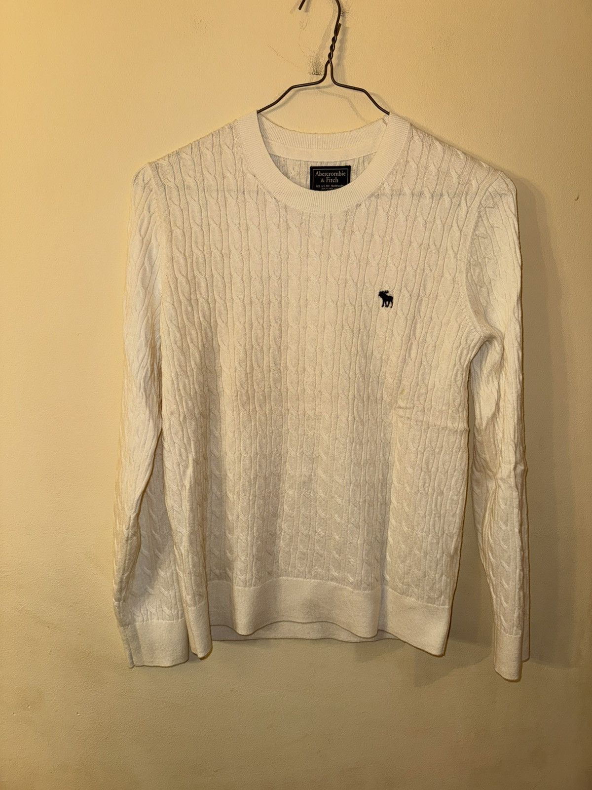Abercrombie & Fitch Abercrombie & Fitch Men’s Cable-knit Crewneck Sweater, Small Size US S / EU 44-46 / 1 - 1 Thumbnail