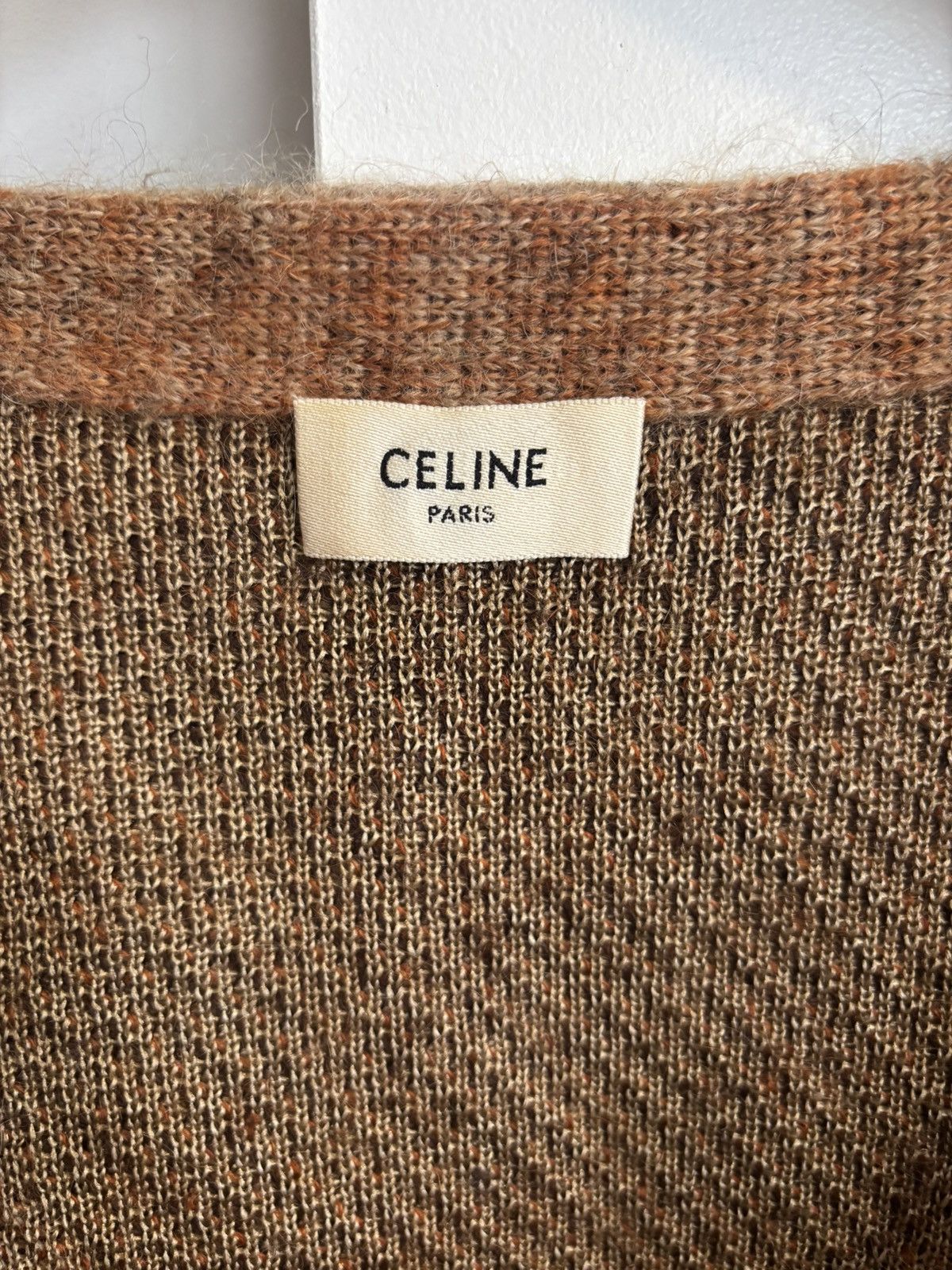 Celine Celine FW19 Argyle Mohair Cardigan Size US XL / EU 56 / 4 - 4 Thumbnail