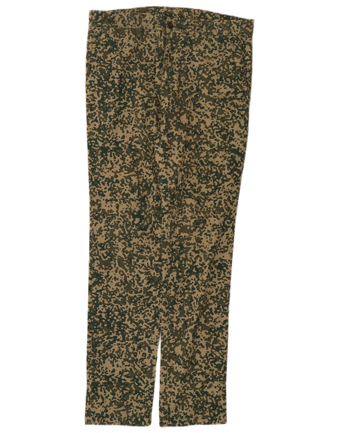 Carhartt Womens Slim Chino Trousers W32 L32 Khaki Camouflage Cotton Size 24" / US 00 / IT 34 - 1 Thumbnail