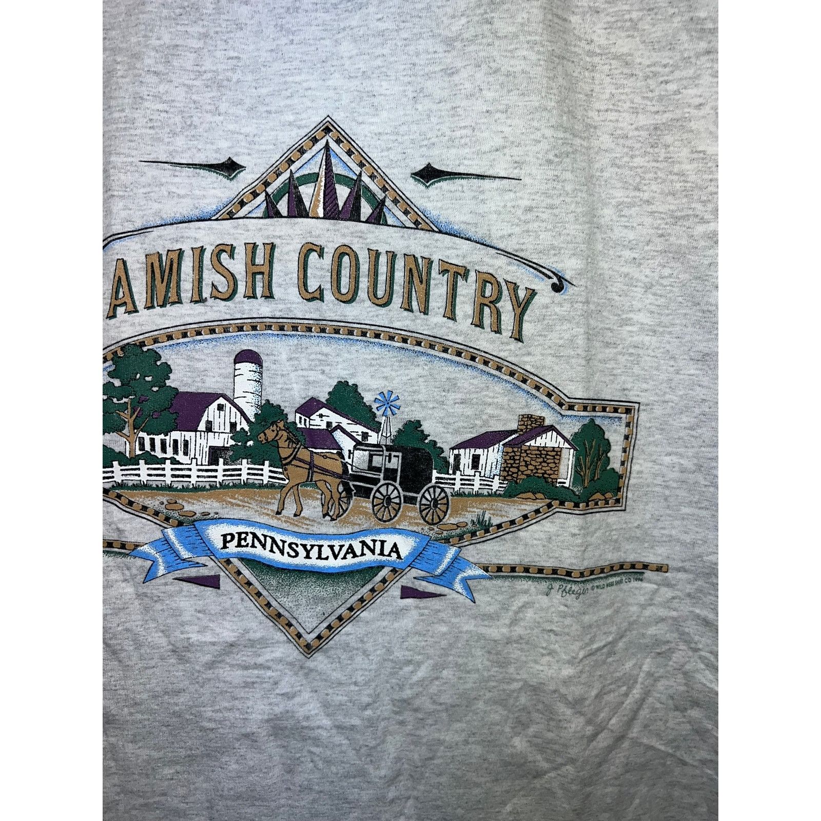 Jerzees Vintage Amish Shirt Amish Country PA Pennsylvania Tee 90s Xl Size US XL / EU 56 / 4 - 4 Thumbnail