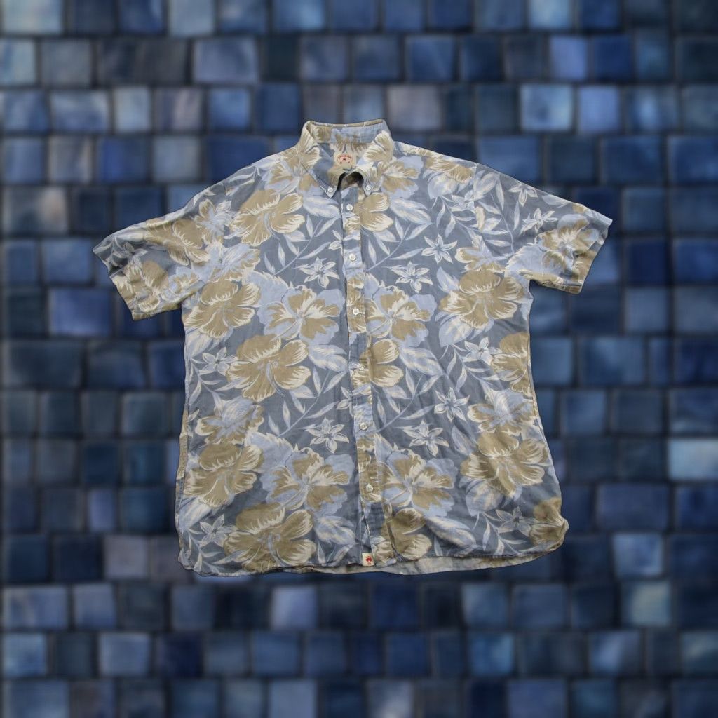 Brooks Brothers Brooks Brothers Shirt Mens XL Blue Red Fleece Hawaiian Linen Blend Button Up Size US XL / EU 56 / 4 - 1 Thumbnail