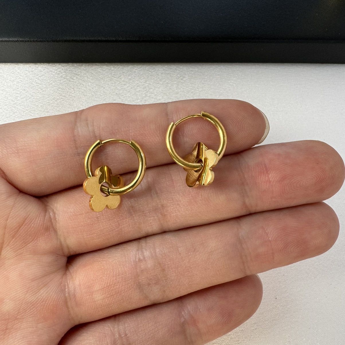 Other Elegant Flower Hoop Earrings for Women Size ONE SIZE - 4 Thumbnail
