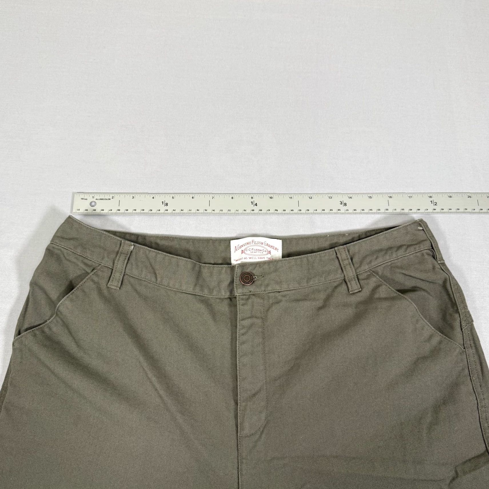 Filson Filson Womens Work Pants 16 Green Canvas Utility Hiking Chino Regular Fit Size 38" / US 16 / IT 52 - 6 Thumbnail