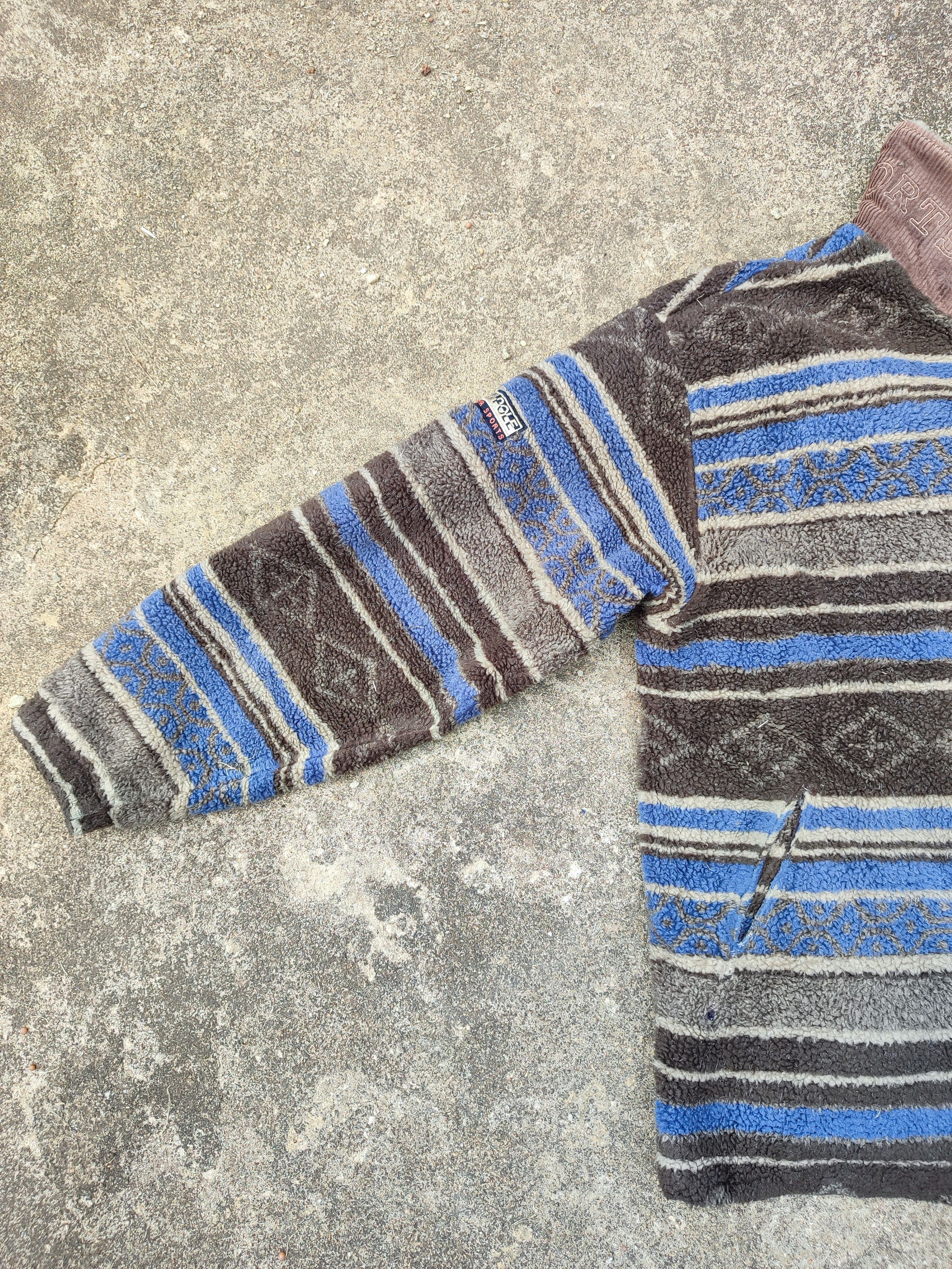 L.L. Bean × Vintage 🔥STEAL🔥 Vintage Striped Fleece Jacket By L.L Bean Size US L / EU 52-54 / 3 - 4 Thumbnail