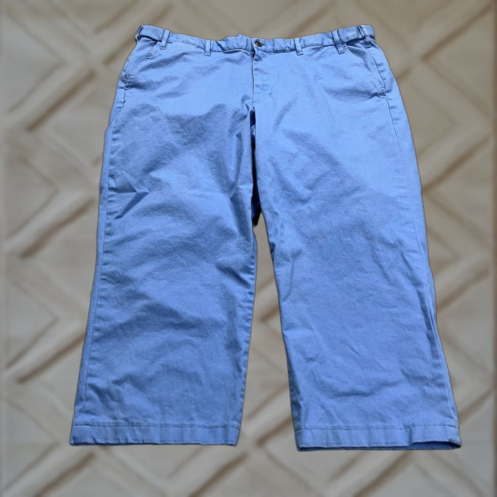 Lands' End Chino Pants Mens 46 Blue Capri Straight 46x25 Regular Blue