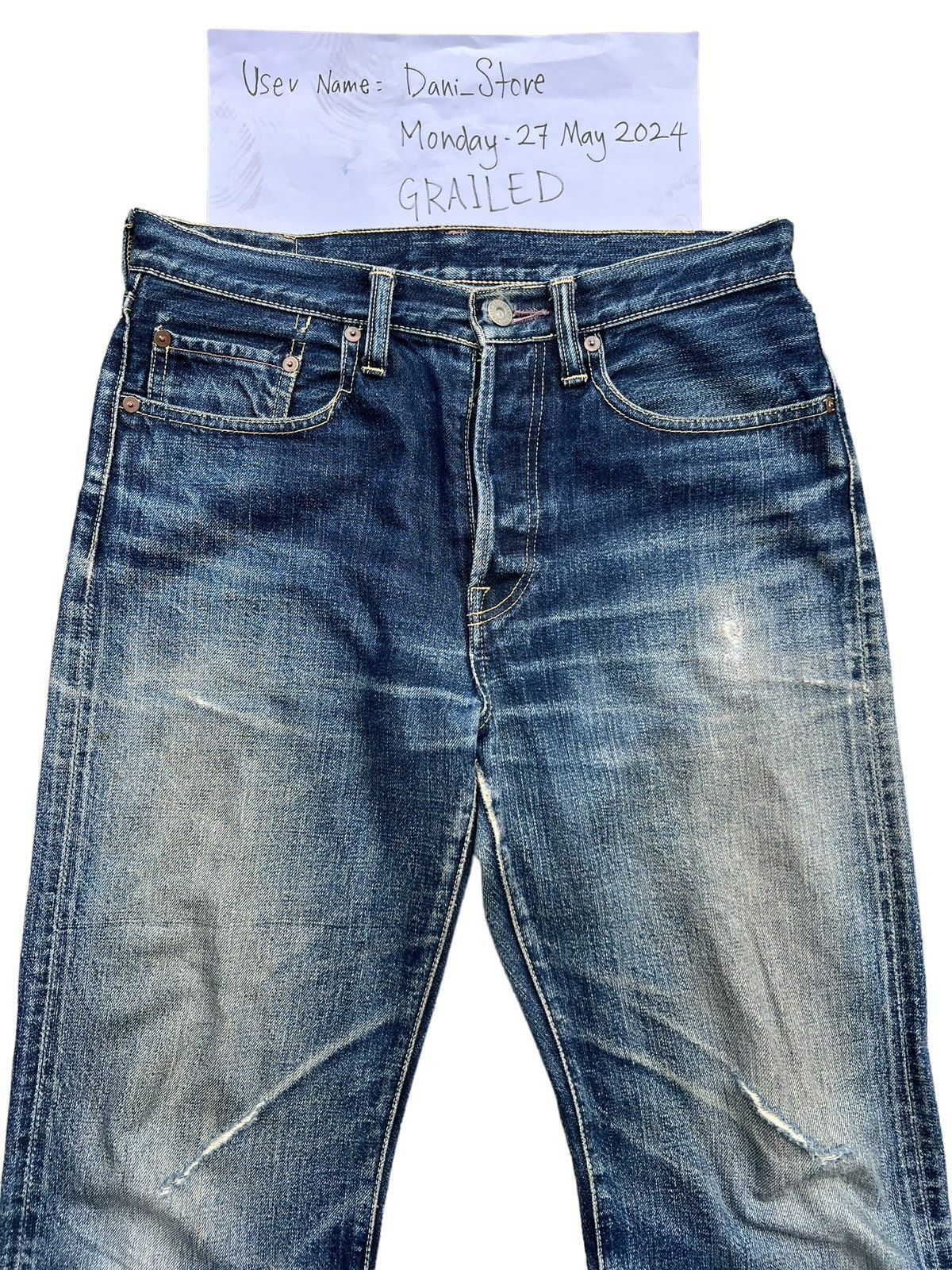 Kapital Kountry Vintage Kapital Distressed Straight Cut Denim Jeans 31x32 Size US 31 - 3 Thumbnail