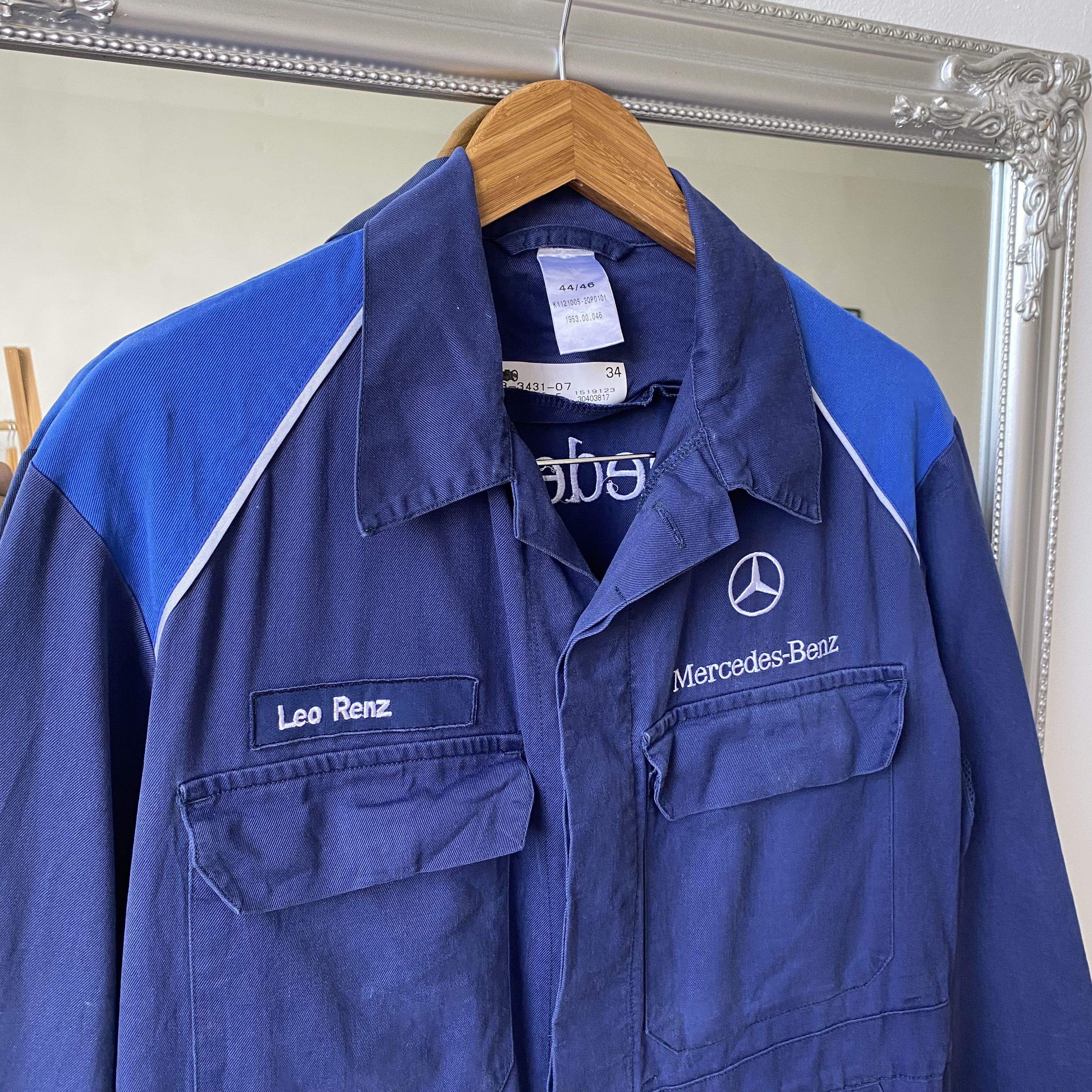 Mercedes-Benz 🛻 Vintage F1 Racing Mercedes Benz work jumpsuit Coverall Size US 29 - 5 Thumbnail