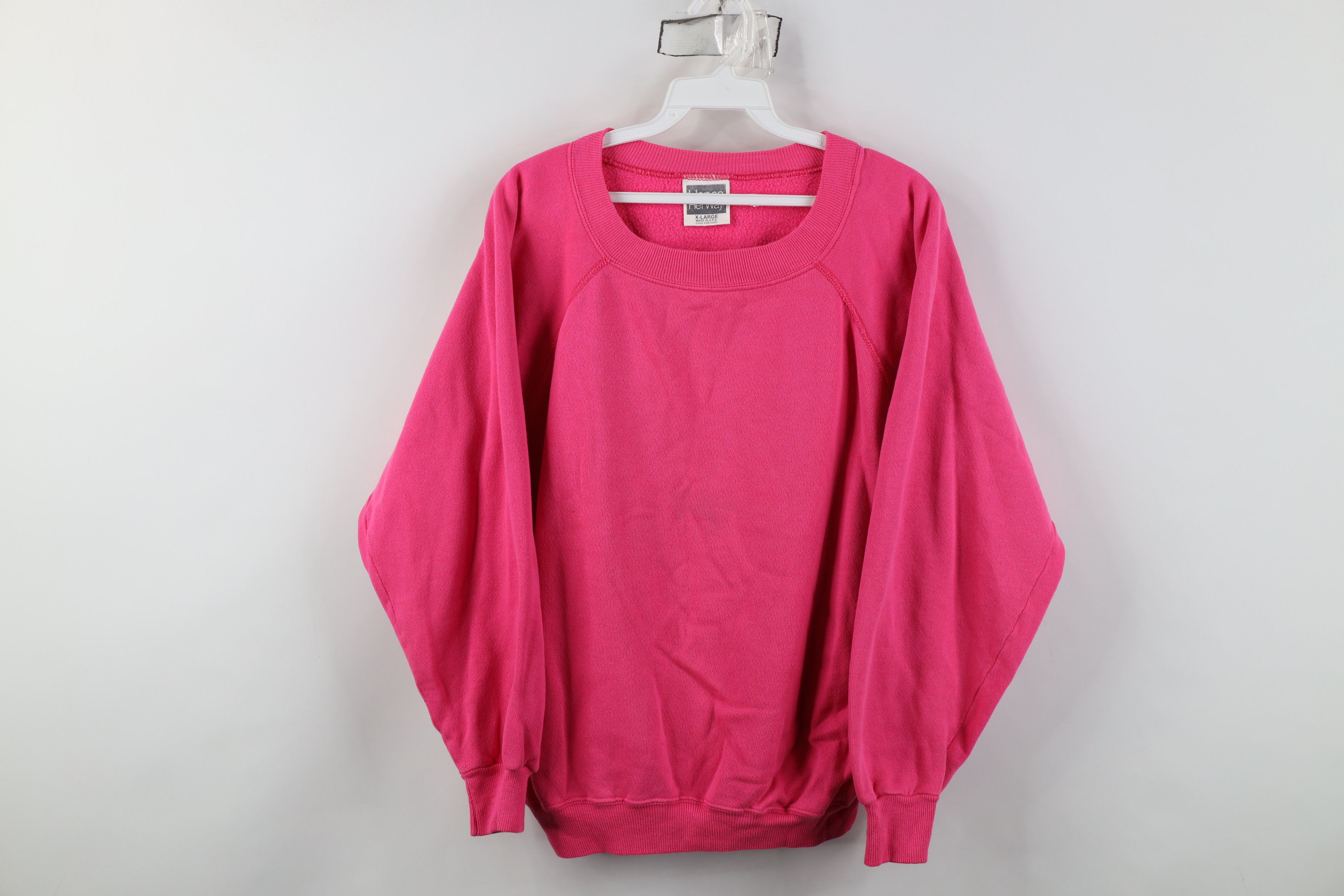 Vintage Vintage 80s 90s Streetwear Crewneck Sweatshirt Pink USA Size XL / US 12-14 / IT 48-50 - 1 Thumbnail