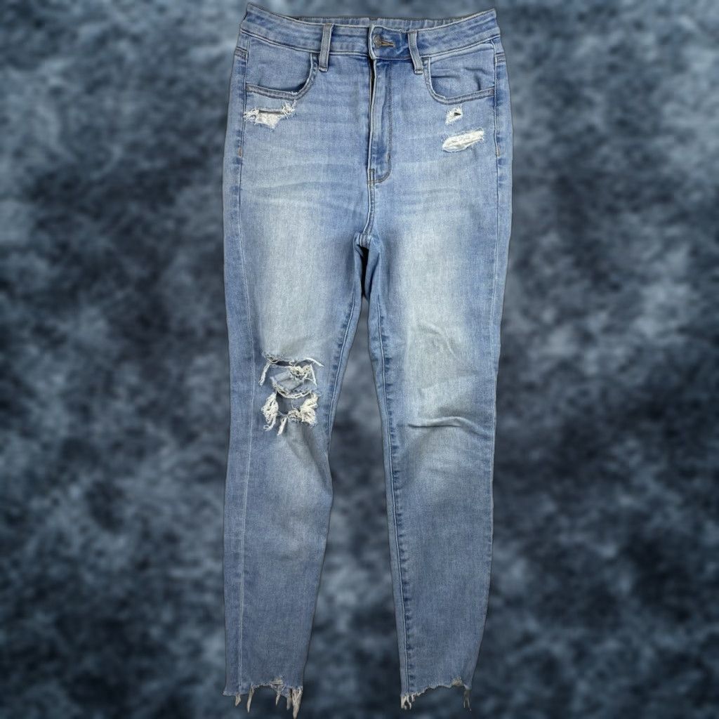 American Eagle Outfitters VINTAGE American Eagle Womens Jeans 6 Short Light Wash Highest Rise Jegging Distressed Size 28" / US 6 / IT 42 - 1 Thumbnail