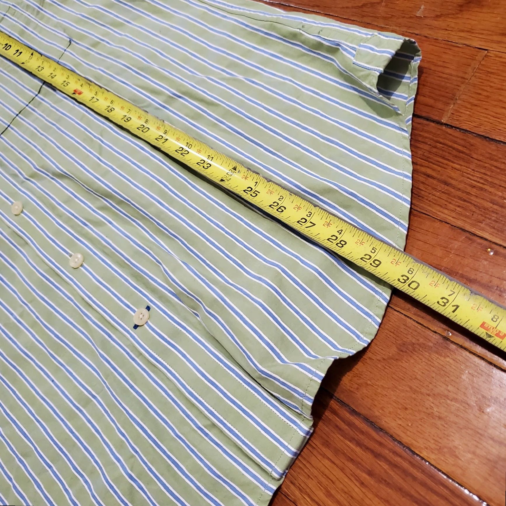 Abercrombie & Fitch VINTAGE Abercrombie & Fitch Muscle Shirt Green Striped Slim Fit 90s Casual Shirt Men M Size US M / EU 48-50 / 2 - 7 Thumbnail