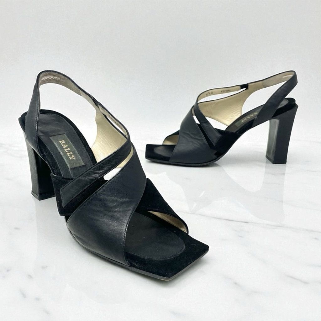 Bally Bally Salisa Black Square Toe Heeled Sandals Size 8.5 Size US 8.5 / IT 38.5 - 1 Thumbnail