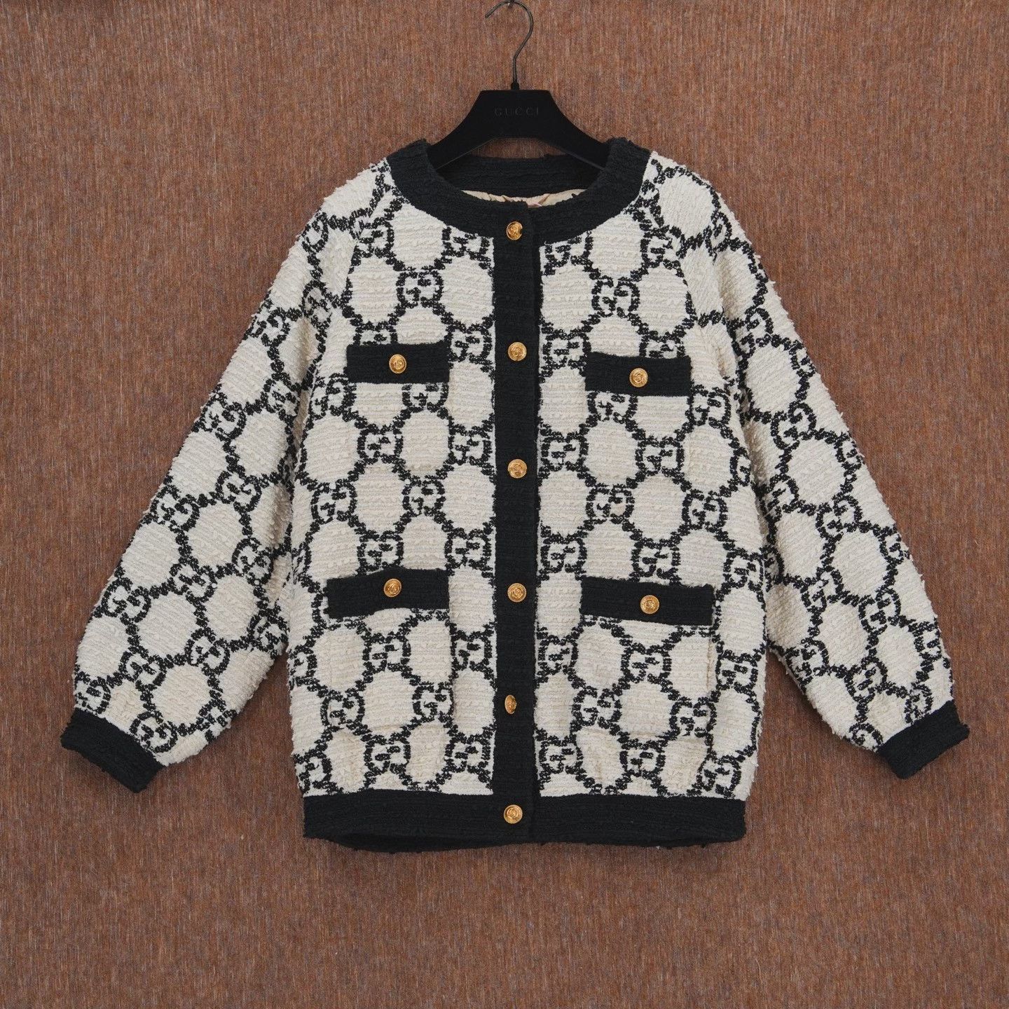 Gucci Gucci FW22 GG Logo Tweed Coat Size S / US 4 / IT 40 - 1 Thumbnail