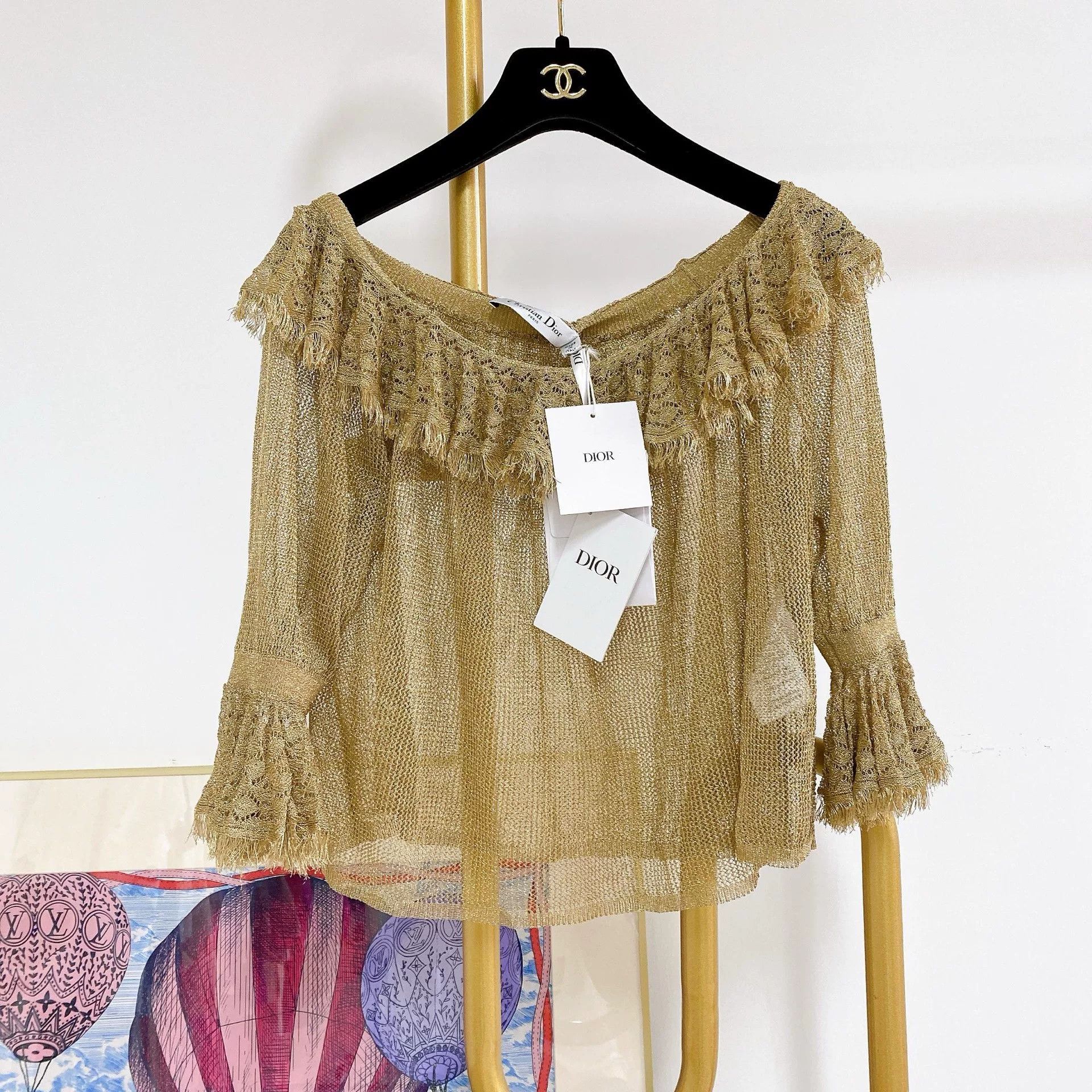 Dior DIOR Gold Mesh Top Size XS / US 0-2 / IT 36-38 - 1 Thumbnail