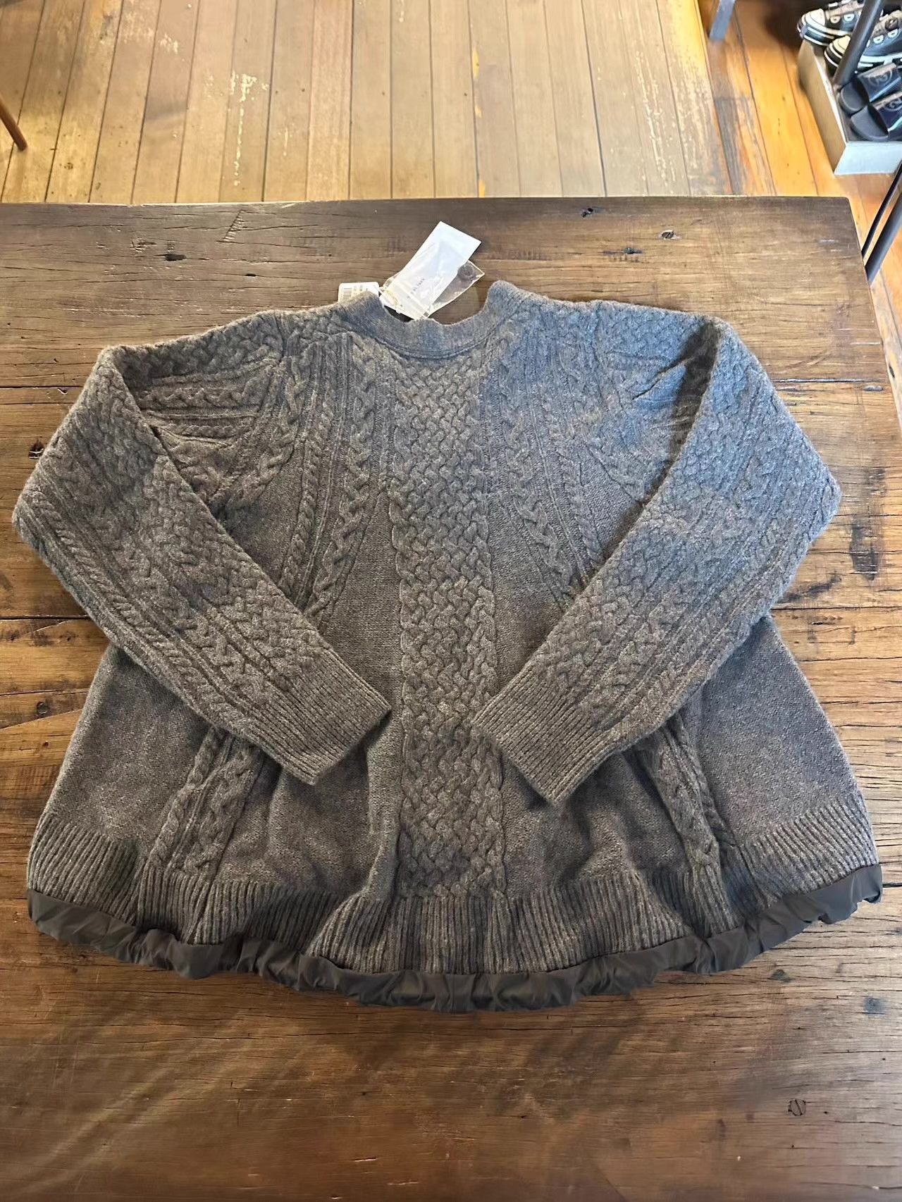 Sacai sacai luck 15FW grey cable‑knit cardigan Ｑ25 Size M / US 6-8 / IT 42-44 - 1 Thumbnail
