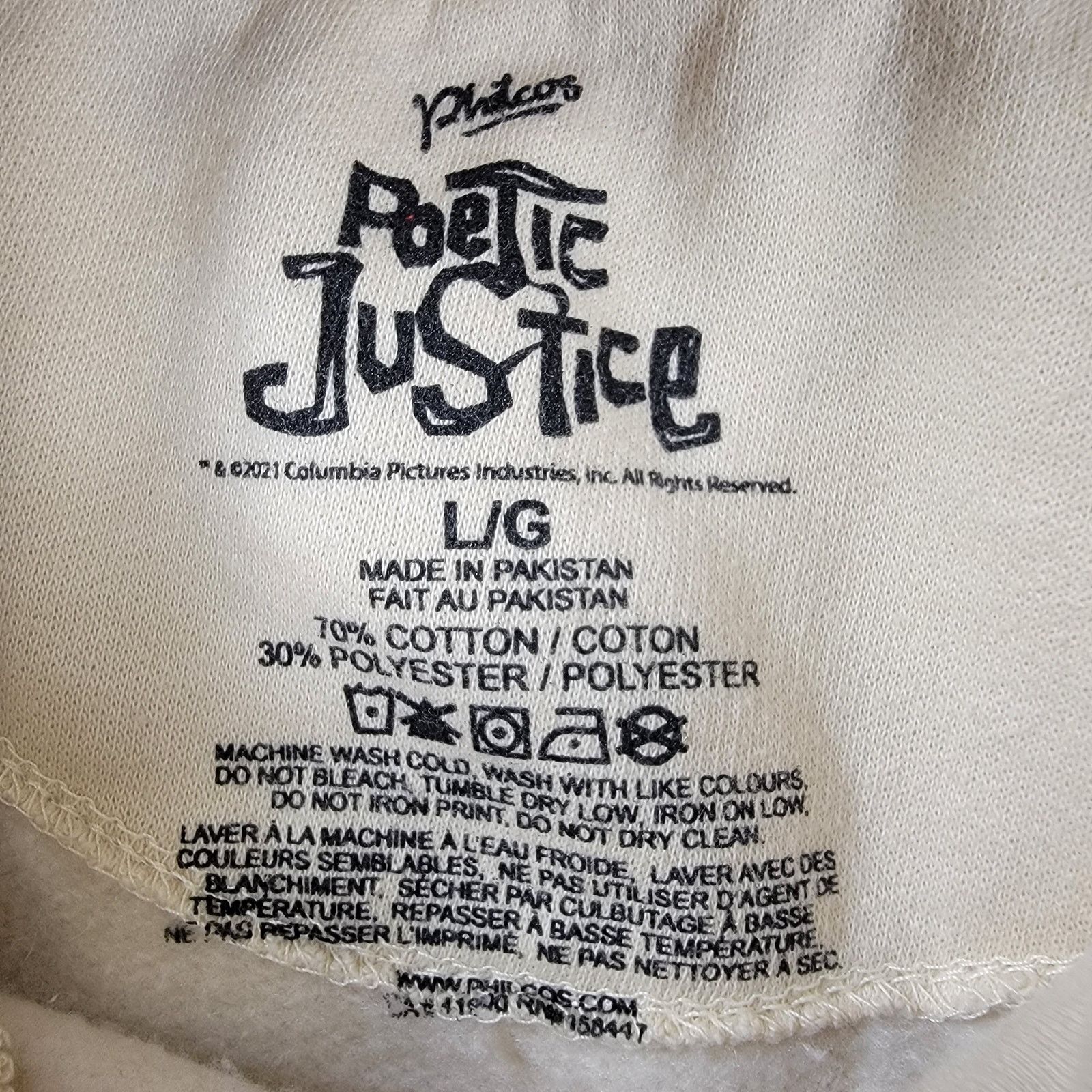 Columbia Tupac Poetic Justice Hoodie Cream Mens Sz L (587) Size US L / EU 52-54 / 3 - 3 Thumbnail