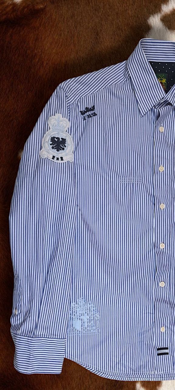 Polo Ralph Lauren Shirt Button Up La Martin Polo White Blue Horse Big Logo Size US M / EU 48-50 / 2 - 4 Thumbnail