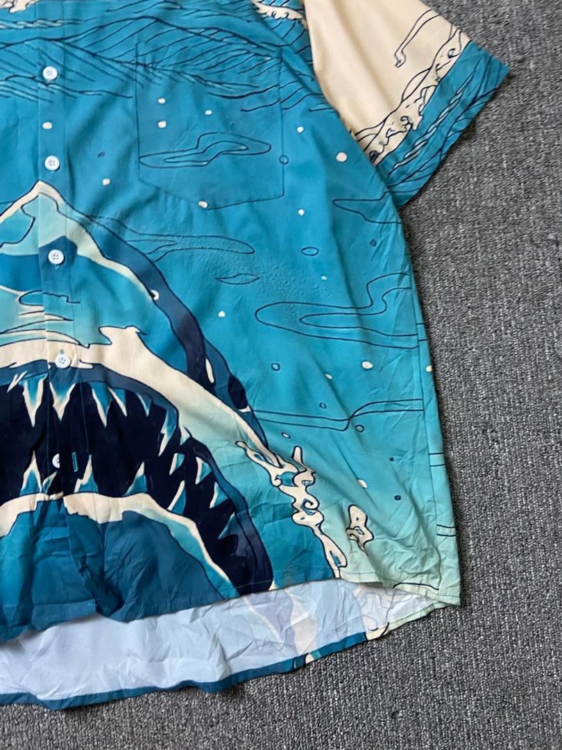 Japanese Brand Hardaddy Hawaiian Shark Graphic Shirts (202) Size US L / EU 52-54 / 3 - 8 Thumbnail