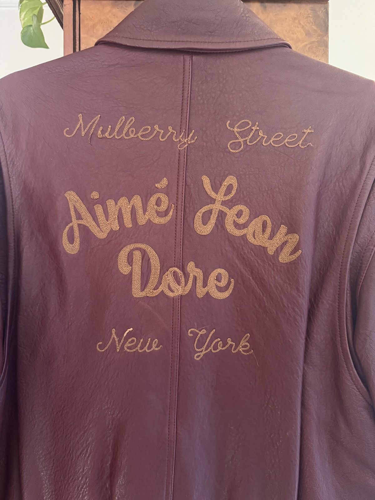 Aime Leon Dore Aime Leon Dore Burgundy Leather Jacket with Back Embroidery Size US M / EU 48-50 / 2 - 6 Thumbnail