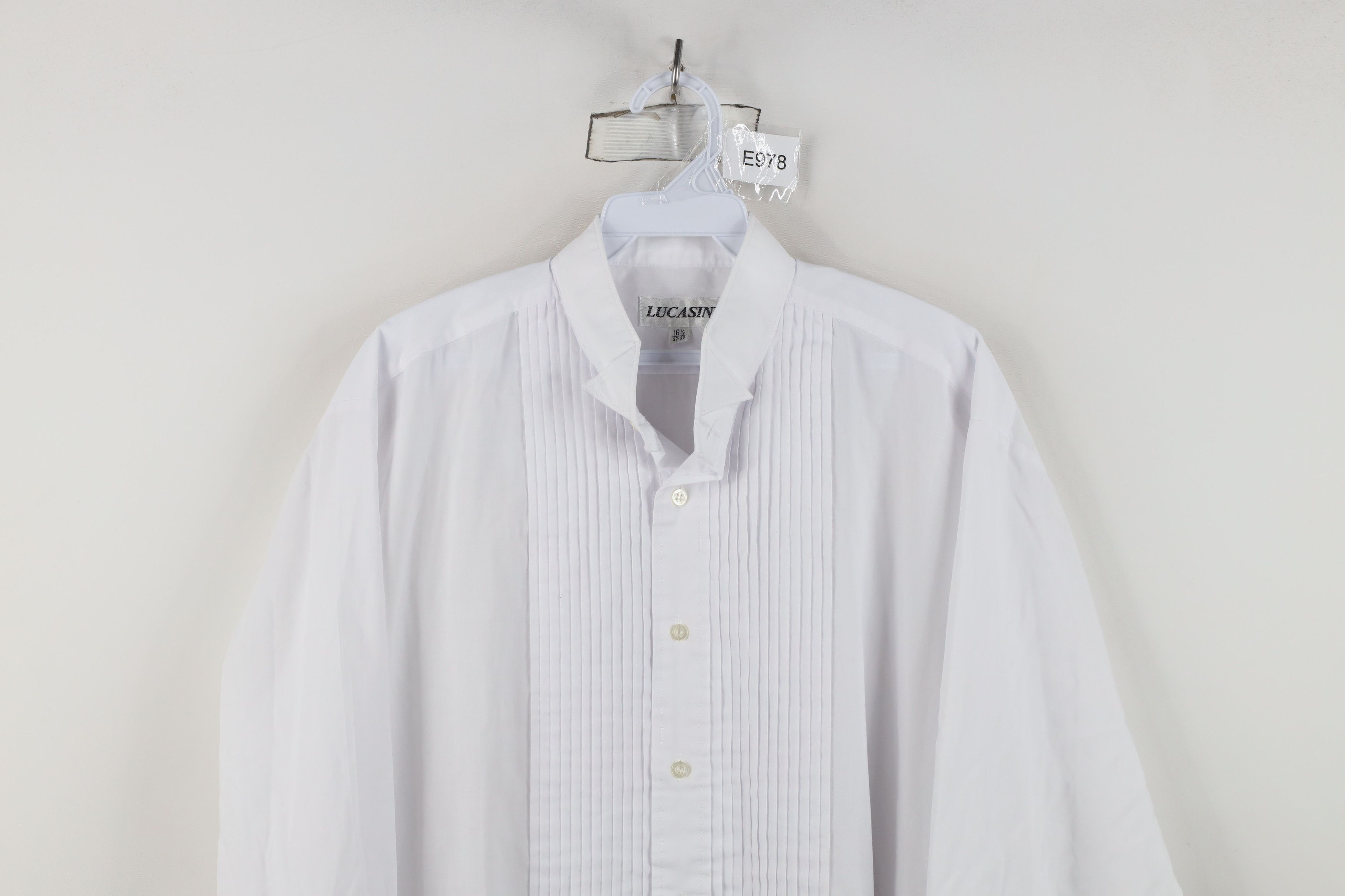 Vintage Vintage 90s Distressed Ruffled Prom Tuxedo Dress Shirt White Size US M / EU 48-50 / 2 - 2 Thumbnail