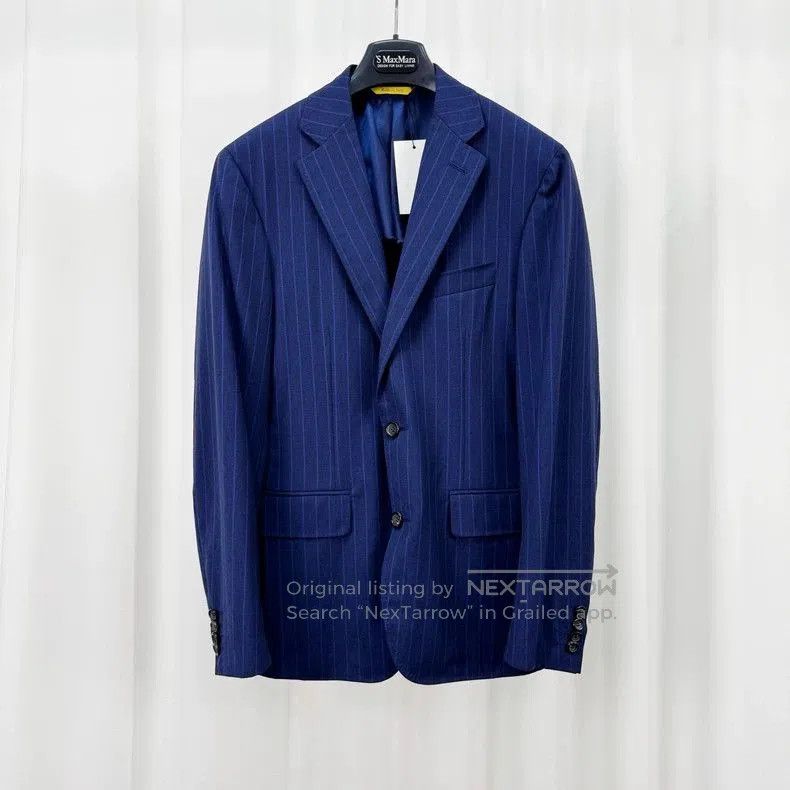 Ermenegildo Zegna Canali Custom Wool Striped Suit Jacket. Size US M / EU 48-50 / 2 - 1 Thumbnail
