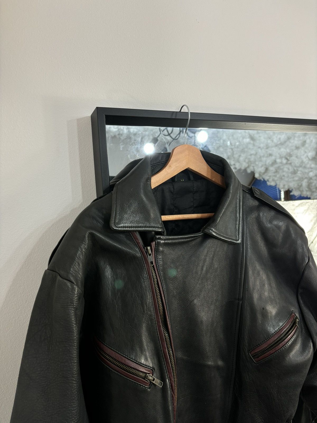 Genuine Leather × Japanese Brand 2000s Vintage Japanese Cropped Real Leather Bomber Jacket Size US M / EU 48-50 / 2 - 4 Thumbnail