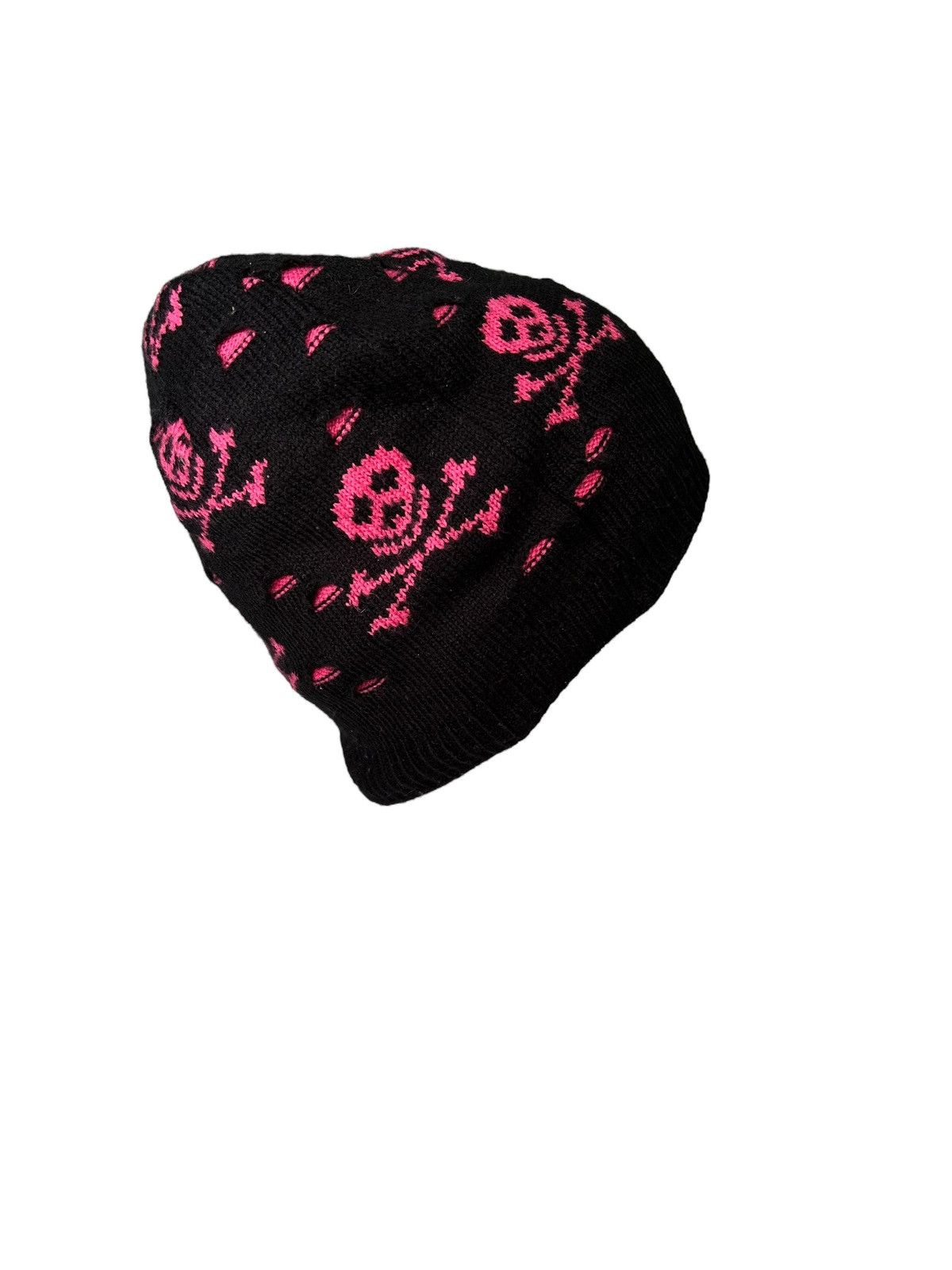 14th Addiction × Hysteric Glamour × Japanese Brand Skull Distressed Punk Bondage Style Reversible Beanie Hats☠️ Size ONE SIZE - 6 Thumbnail