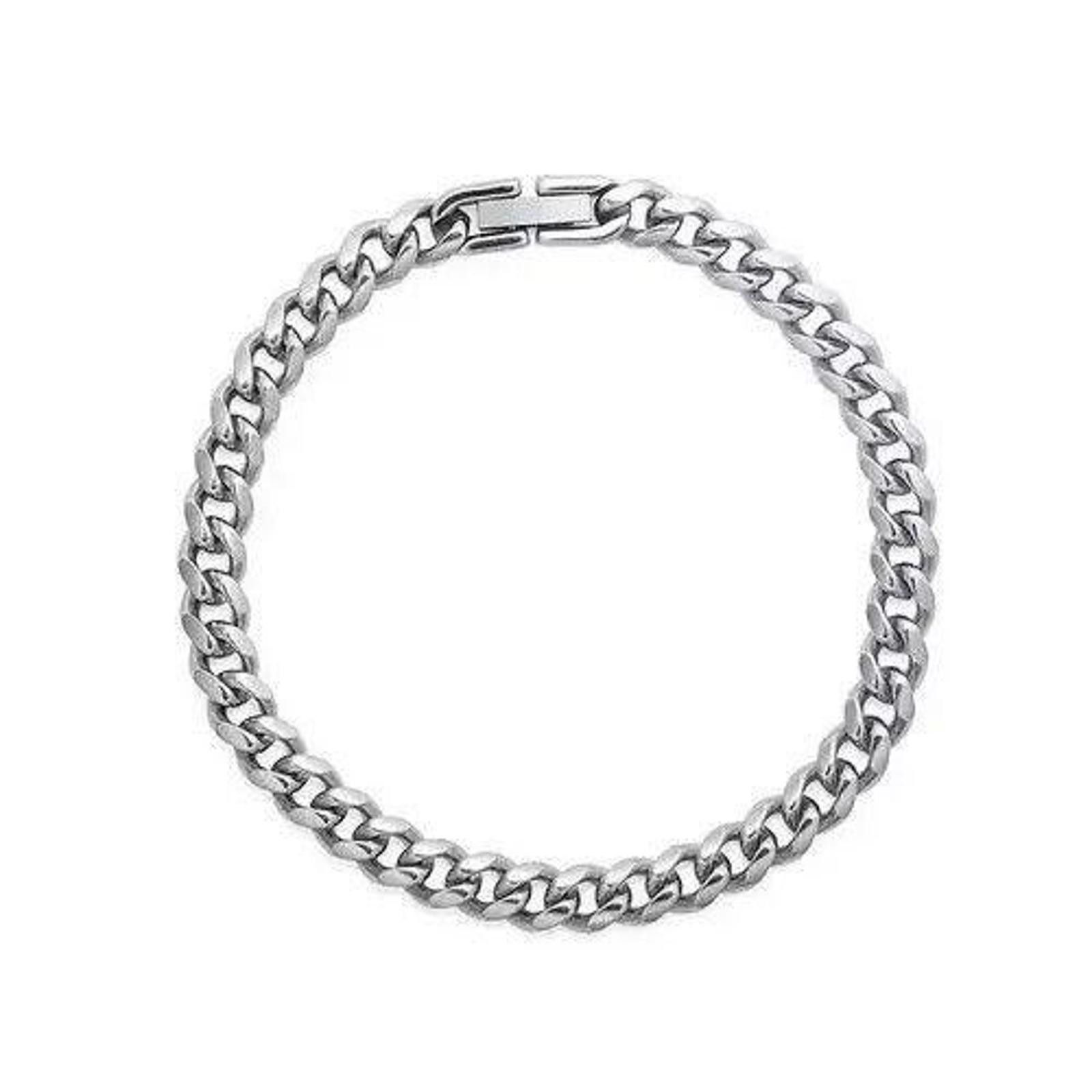 Jewelry Fashion Silver Titanium Steel Men's Bracelet Size ONE SIZE - 4 Thumbnail