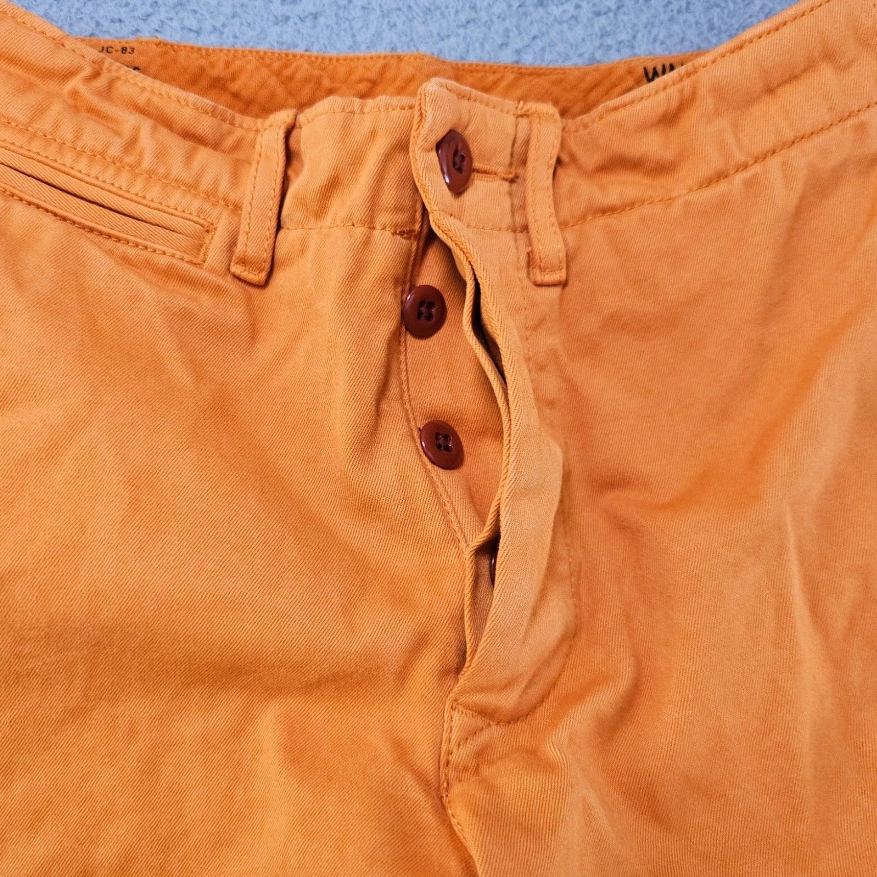 J.Crew VINTAGE J CREW Wallace Barnes Fatigue Camp Pant Mens 29x29 Orange Chino Cotton Size US 29 - 3 Thumbnail