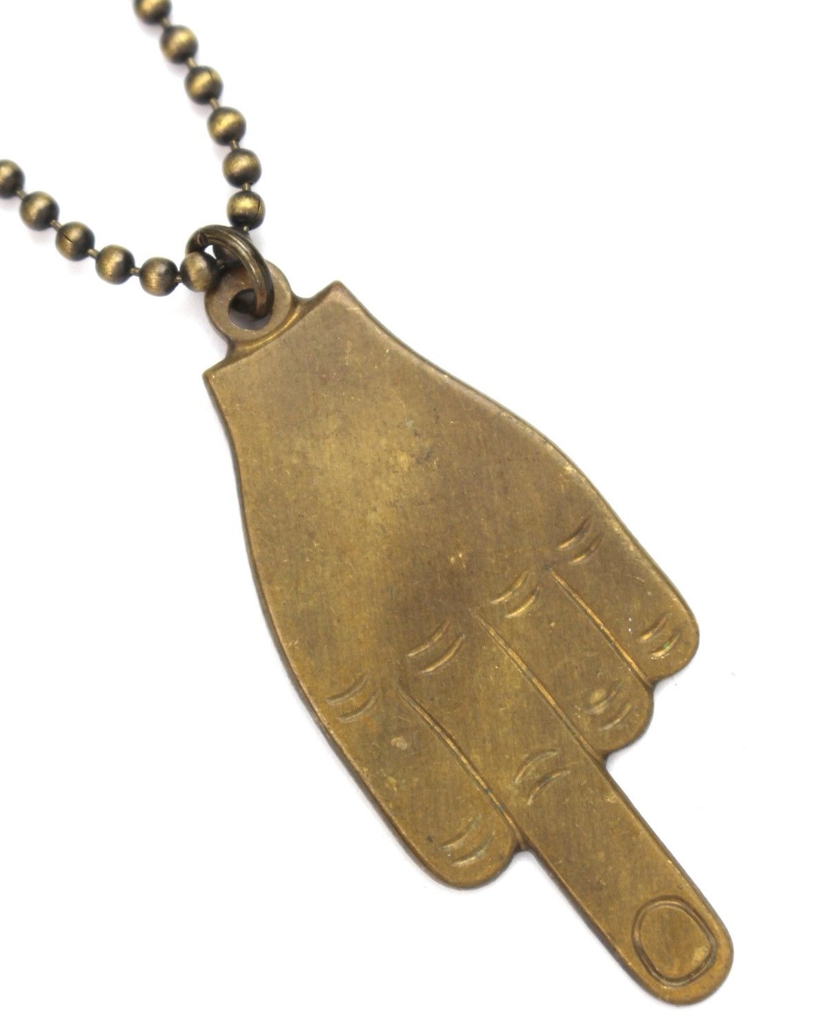 Hysteric Glamour 2000S JAPANESE MADE ANTIQUE BRASS MIDDLE FINGER NECKLACE Size ONE SIZE - 3 Thumbnail