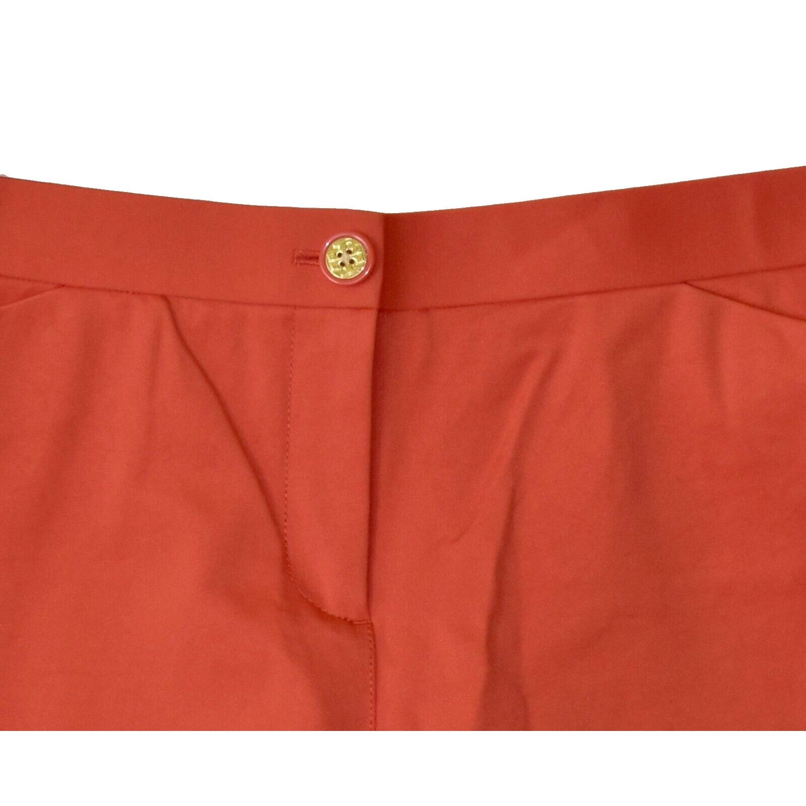 Tory Burch TORY BURCH Signature Gold Button Orange Mini Shorts Size XL Size 38" / US 16 / IT 52 - 3 Thumbnail