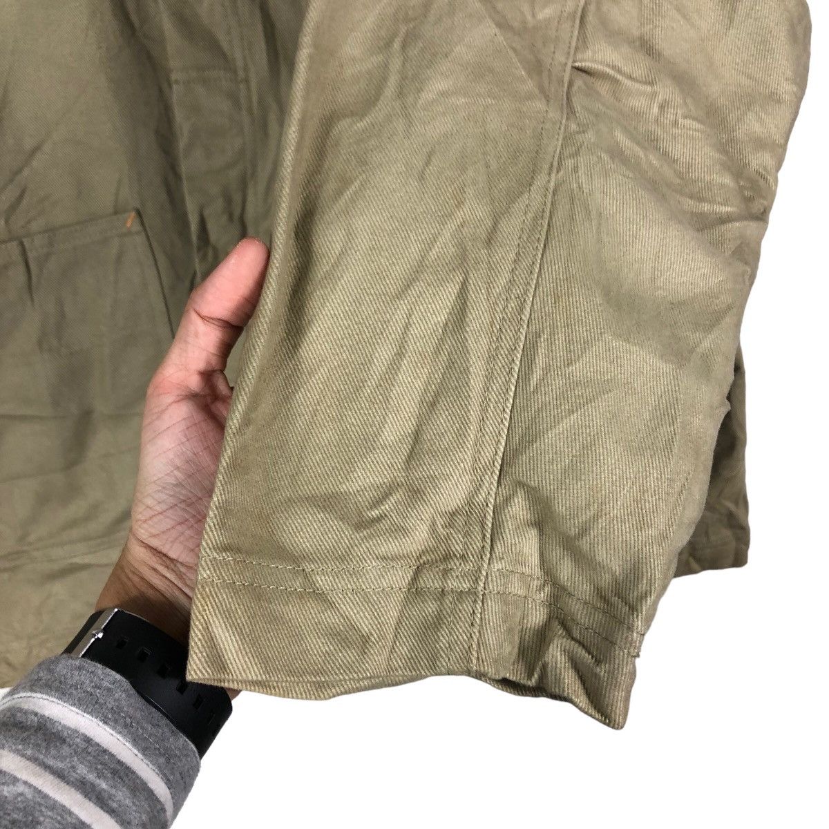 Japanese Brand 🔥Vintage Hickory Chore Jacket Detroit Snoop Dog Big Logo Size US XXL / EU 58 / 5 - 15 Thumbnail