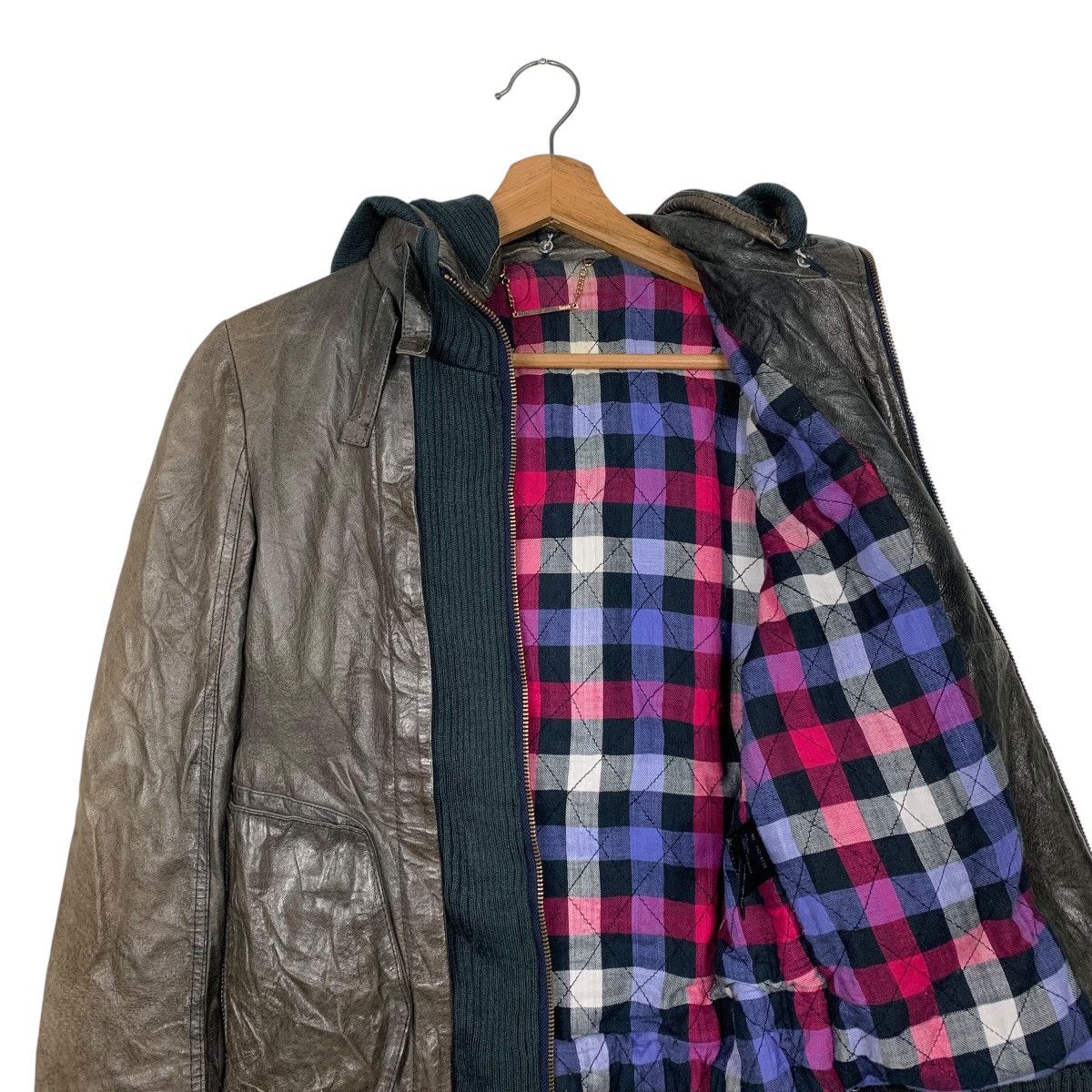 Other Smork Hooded Leather Jacket Size XS / US 0-2 / IT 36-38 - 11 Thumbnail