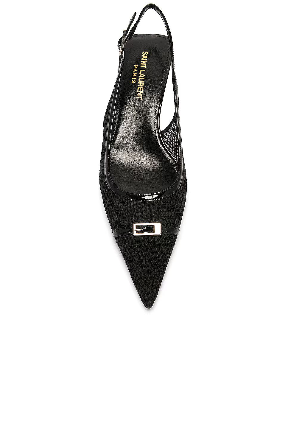 Saint Laurent Paris oc11z1225 763171 Oxalis Slingback Pumps in Mesh in Black Size US 7 / IT 37 - 4 Thumbnail