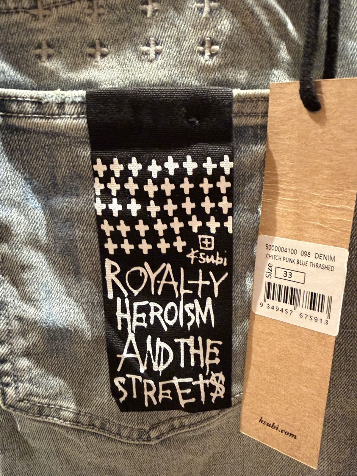 Ksubi Ksubi Chitch Punk Blue Thrashed Jeans Size 33 Size US 33 - 3 Thumbnail
