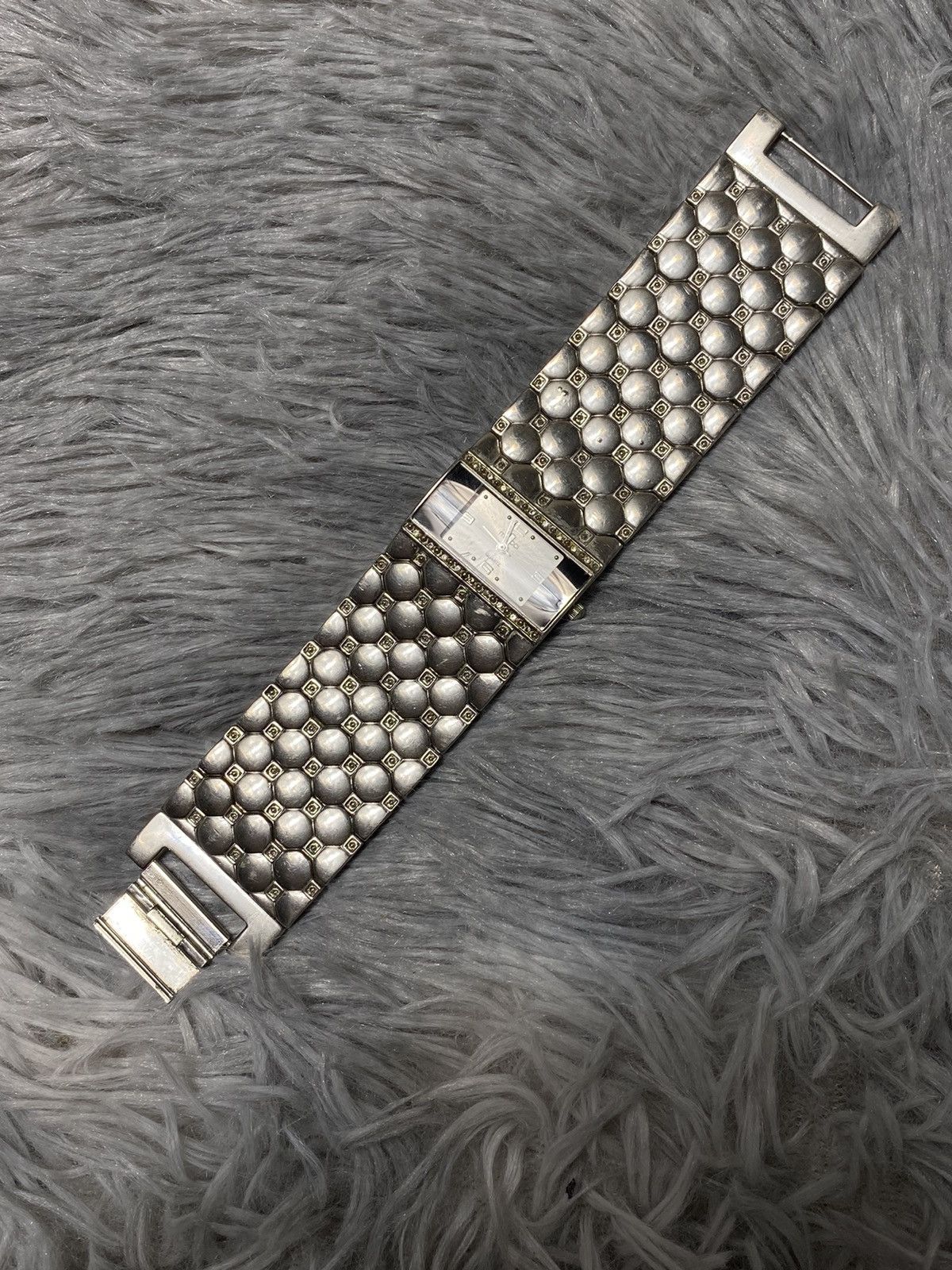 Japanese Brand × Jewelry × Vintage Silver-Tone Geometric Bracelet Watch – Japanese Quartz Size ONE SIZE - 7 Thumbnail