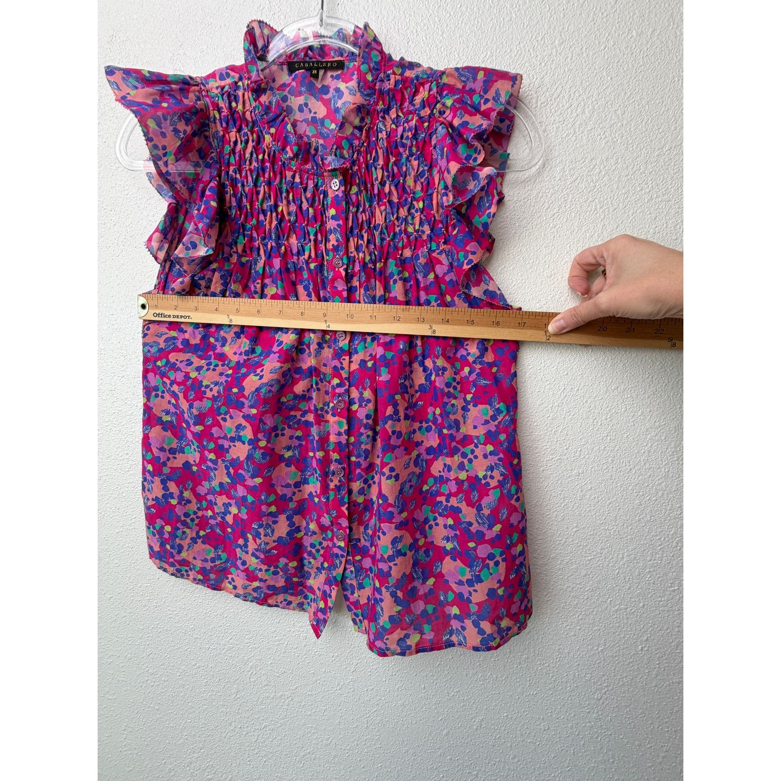 Other Caballero Evelyn Multi Dot Ruffle Top Women XS Pink Size XS / US 0-2 / IT 36-38 - 14 Thumbnail