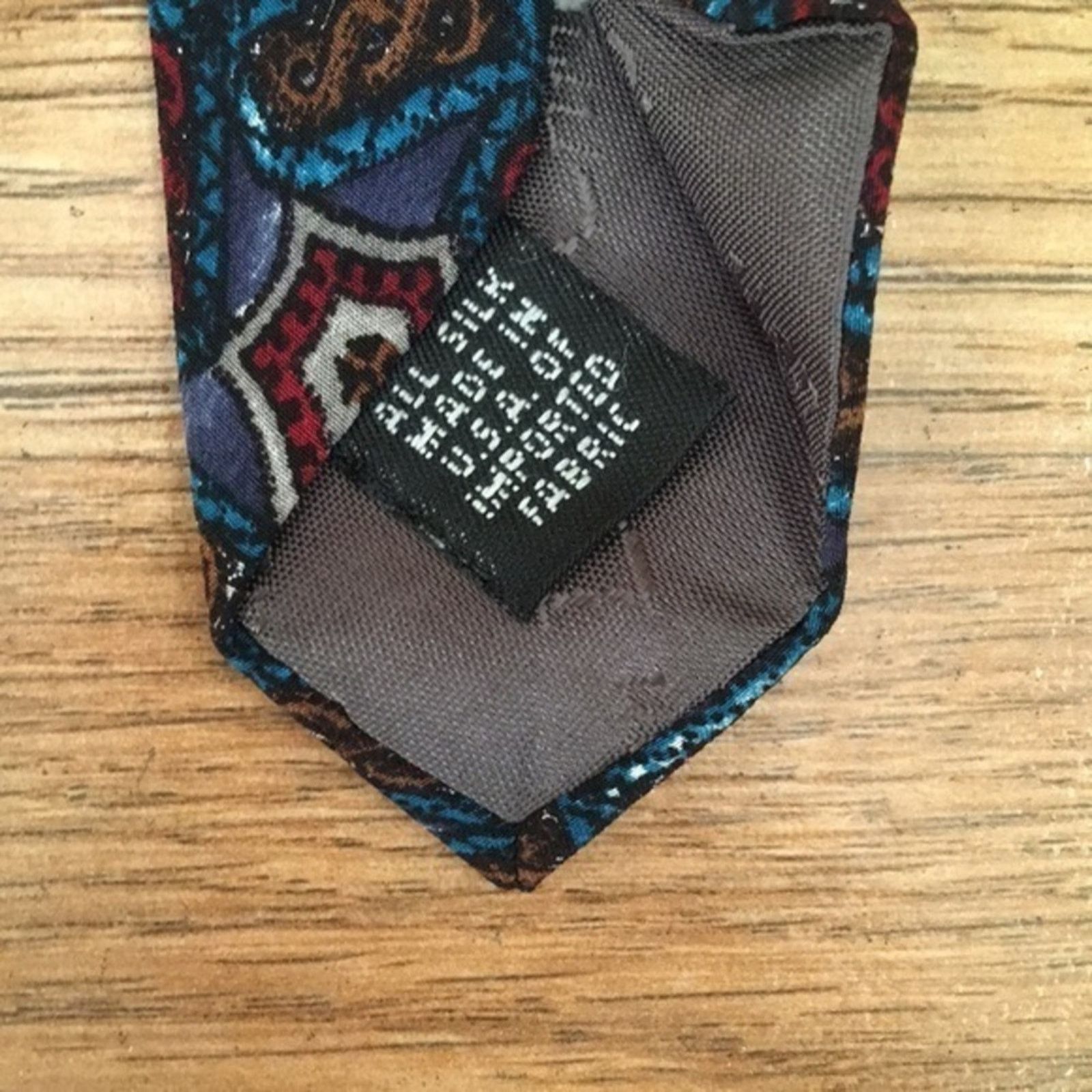 Dior Vintage Christian Dior Monsieur Abstract Blue Silk Tie Size ONE SIZE - 6 Thumbnail
