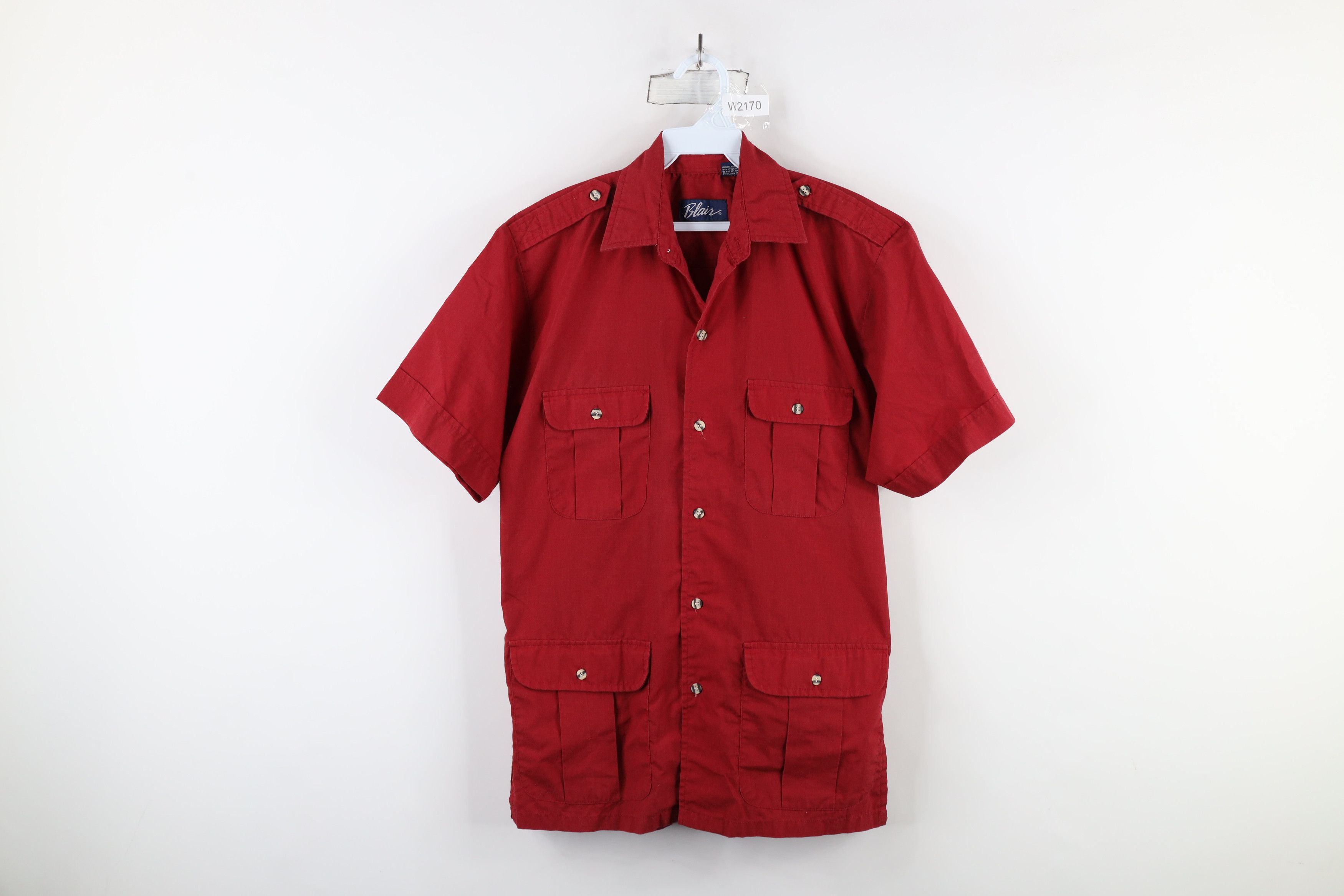 Vintage Vintage 90s Streetwear Military Safari Bush Button Shirt Red Size US S / EU 44-46 / 1 - 1 Thumbnail