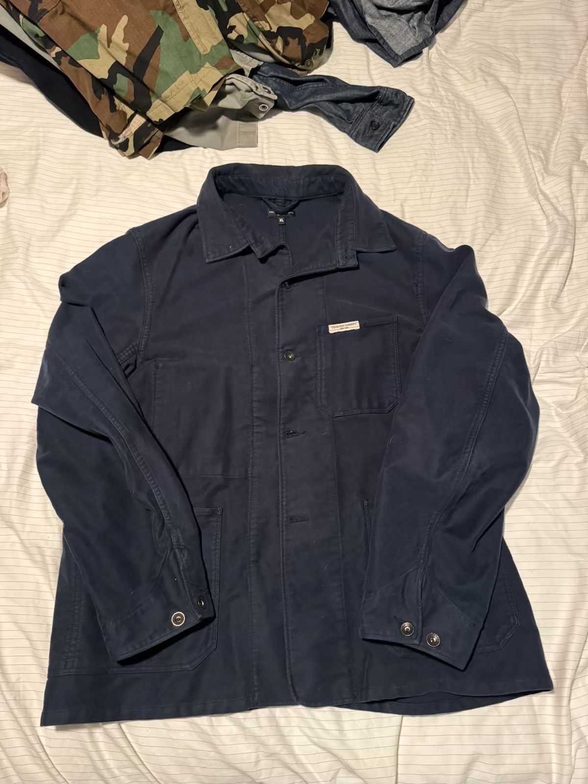 image of Engineered Garments Work Jacket Navy Moleskine, Men's (Size XL)