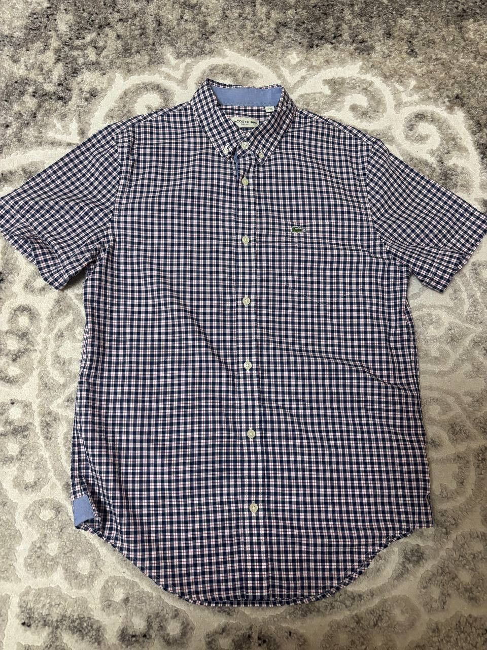 Lacoste Lacoste classic blue checkered shirt with short sleeves Size US M / EU 48-50 / 2 - 12 Thumbnail