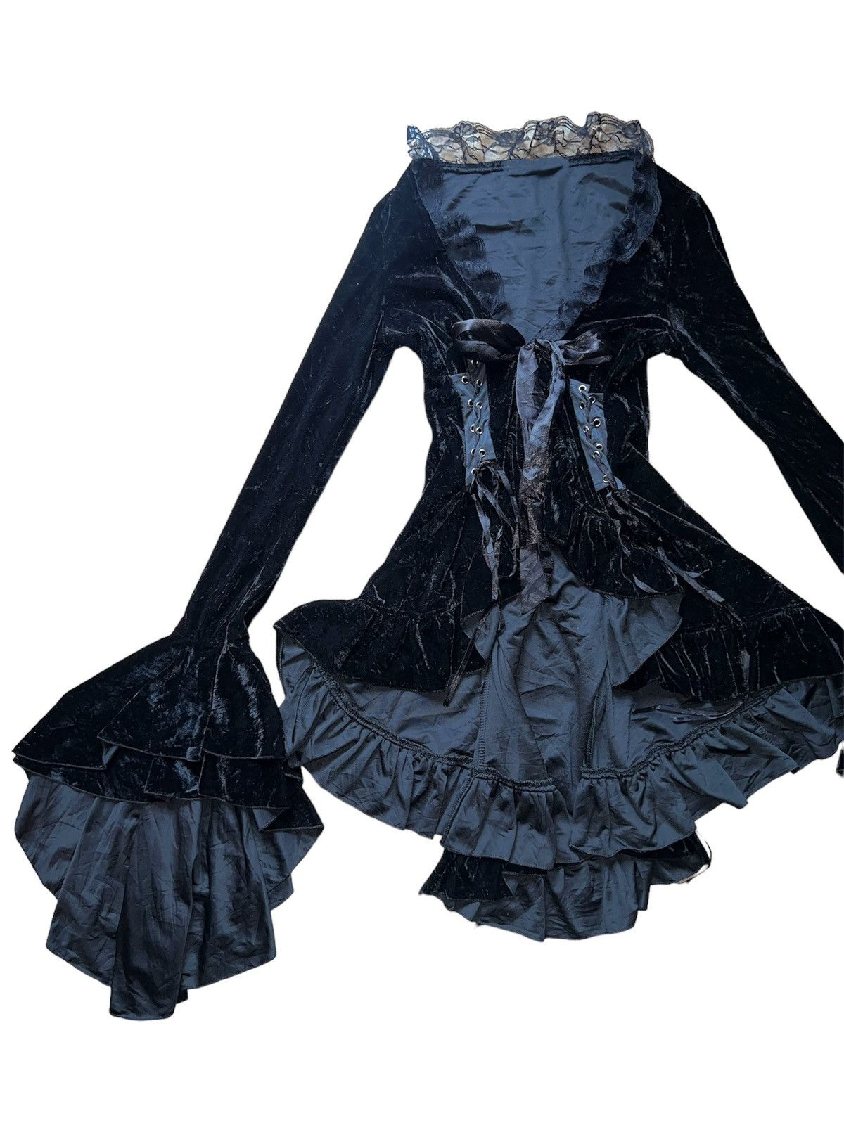Japanese Brand Vintage Japanese princess goth velvet top 🧛🏻‍♀️🖤 Size XS / US 0-2 / IT 36-38 - 6 Thumbnail